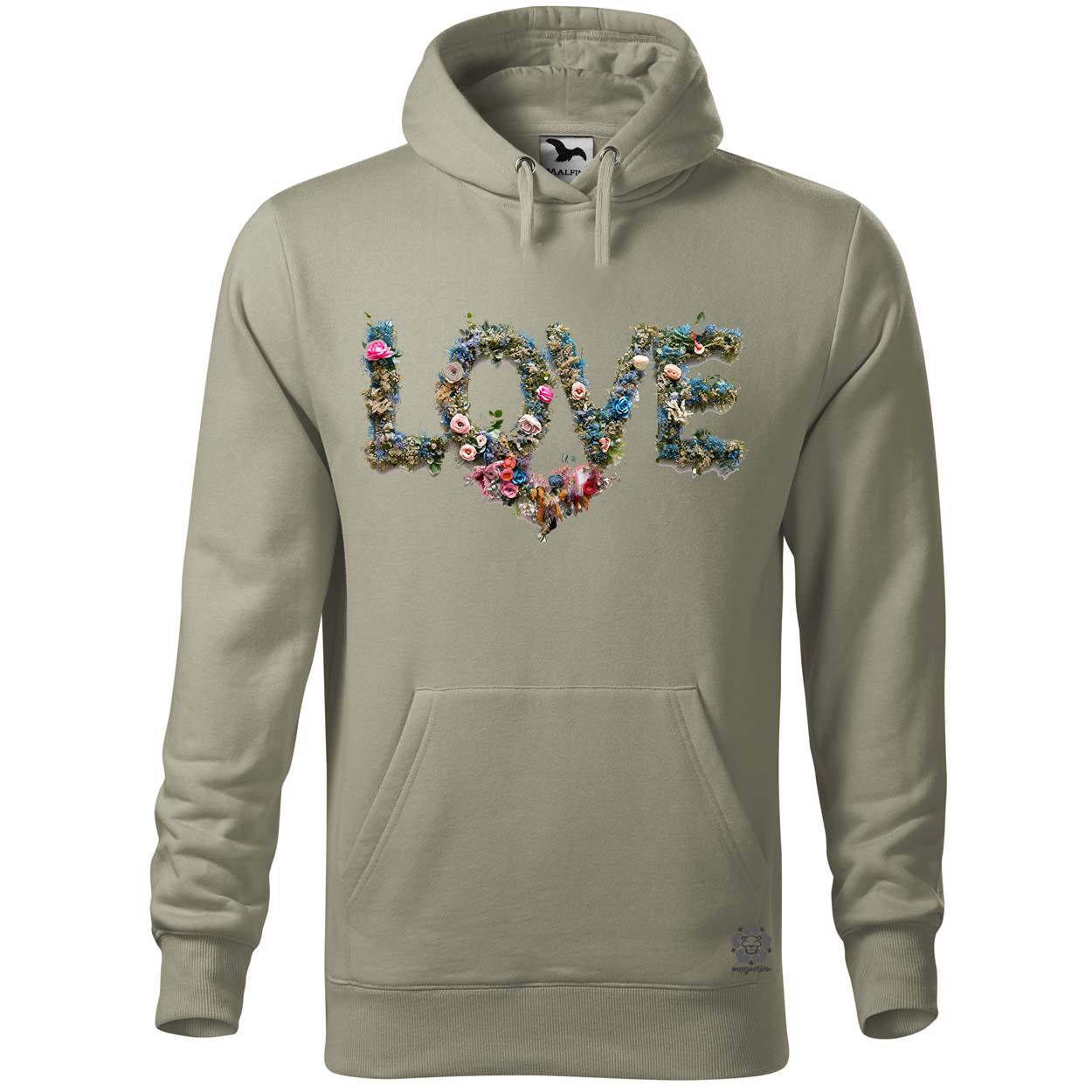 LOVE és virágok v2 egyedi  pulóver 
