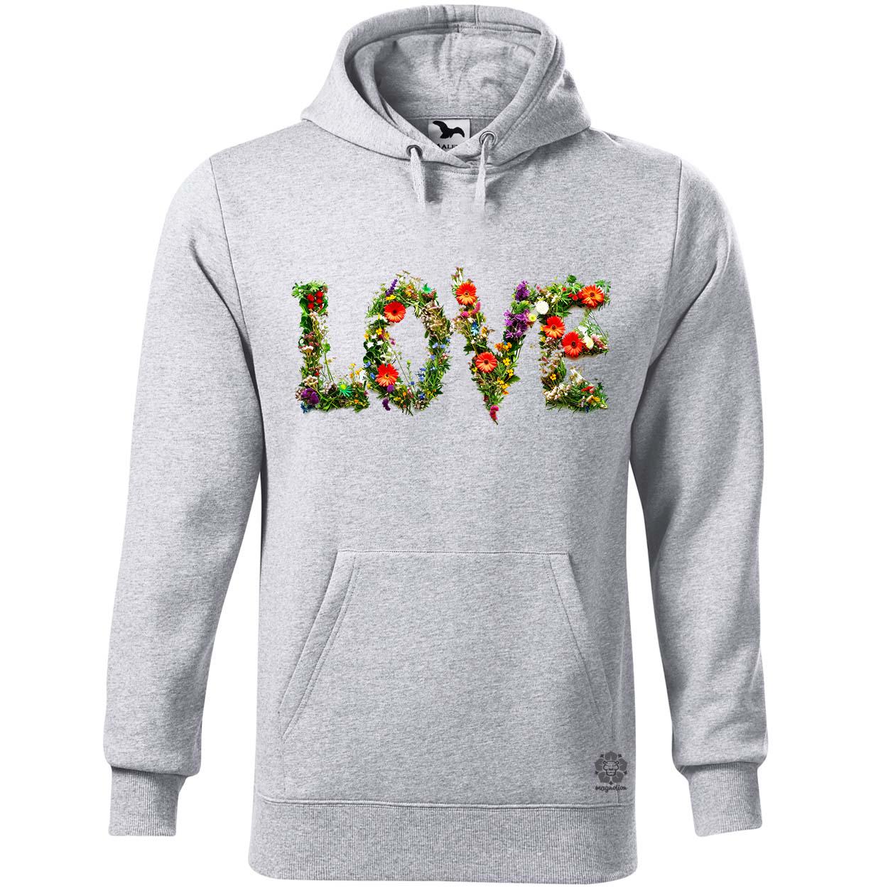 LOVE és virágok v3 egyedi  pulóver 
