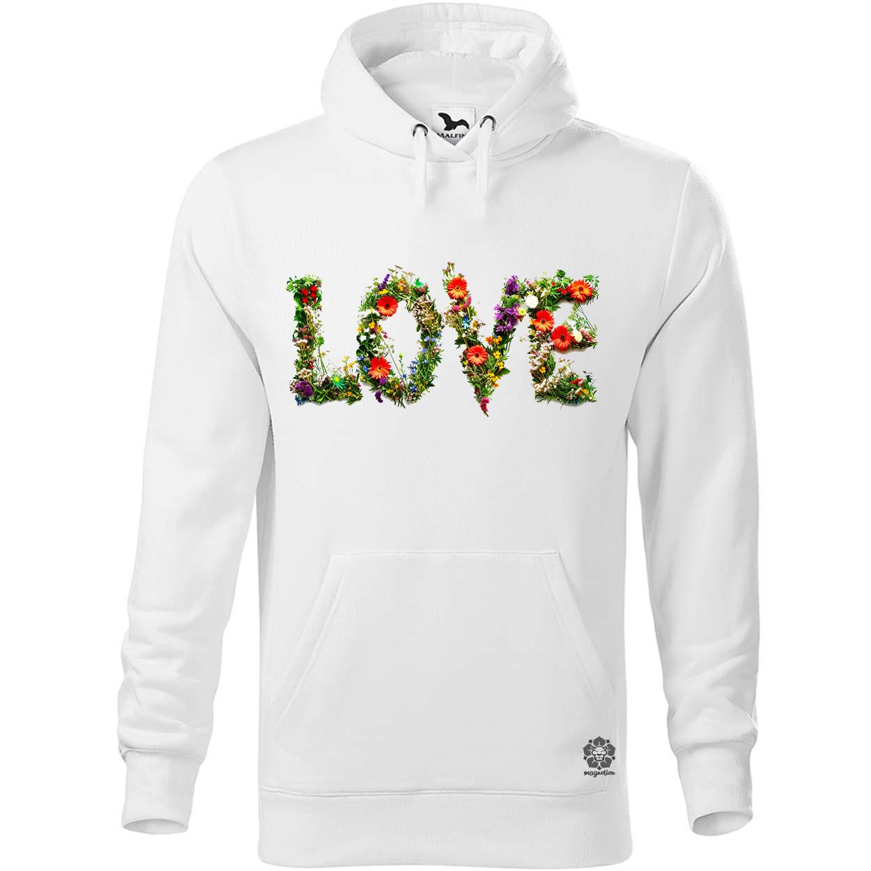 LOVE és virágok v3 egyedi  pulóver 