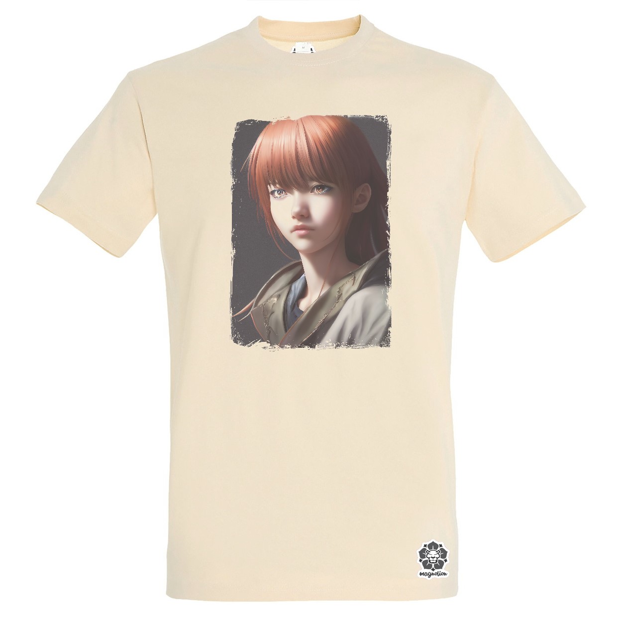 Barna hajú anime lány egyedi póló 