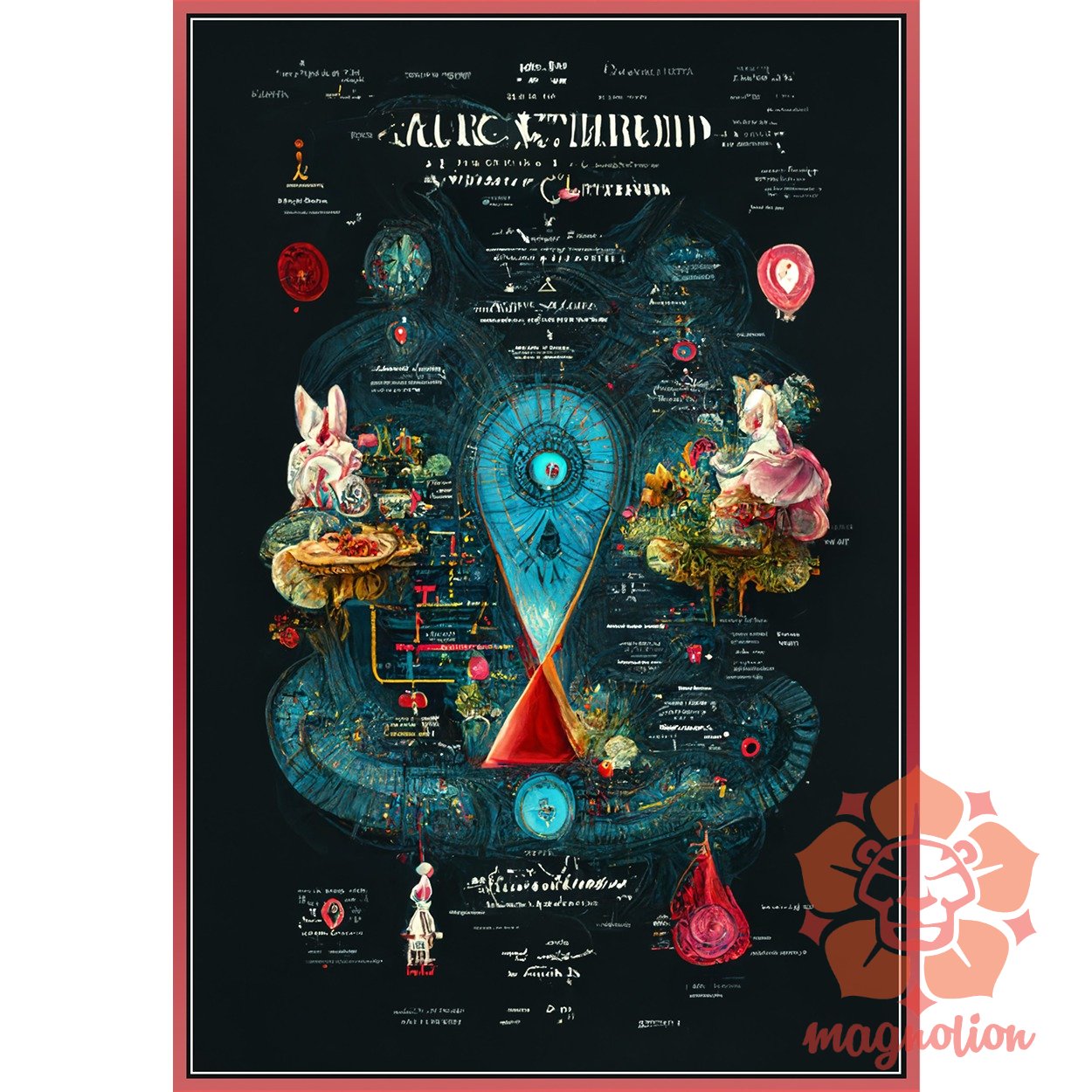 Belső térkép Alice csodaországban 4/1 egyedi póló 
