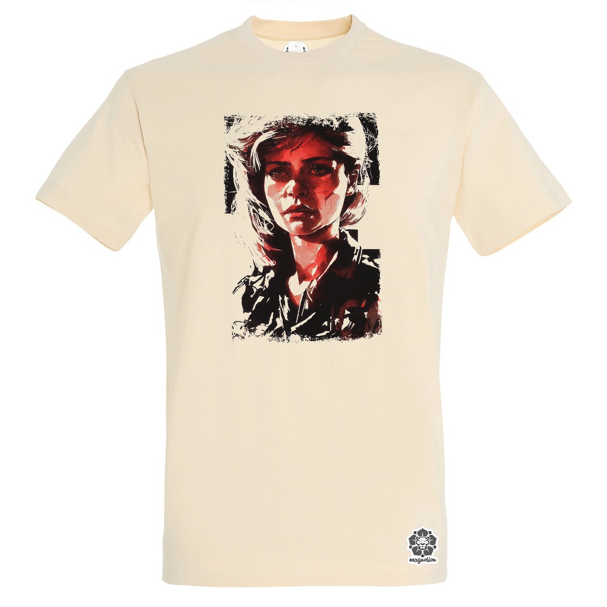 Fekete-piros Sarah Connor rajz v2 egyedi póló 