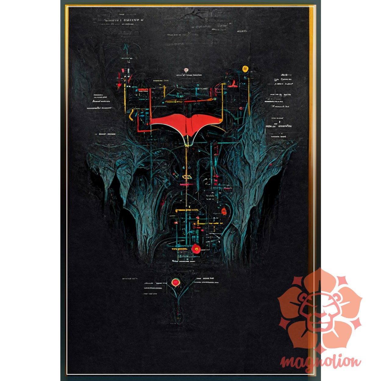 Belső térkép Batman barlang 4/1 egyedi póló 