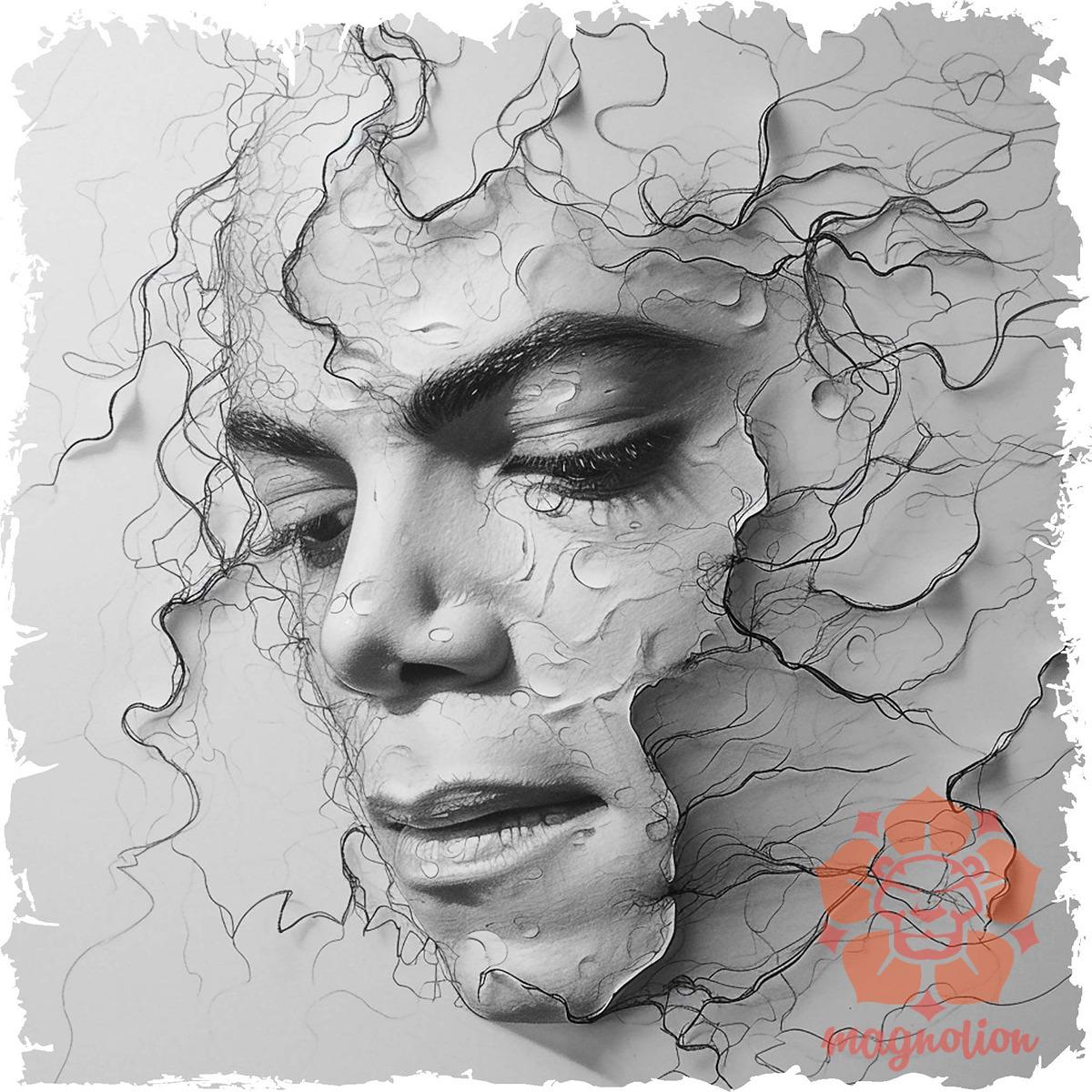Michael Jackson rajz portré v2 egyedi póló 