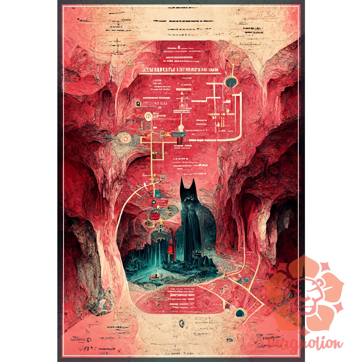 Belső térkép Batman barlang 4/2 egyedi póló 