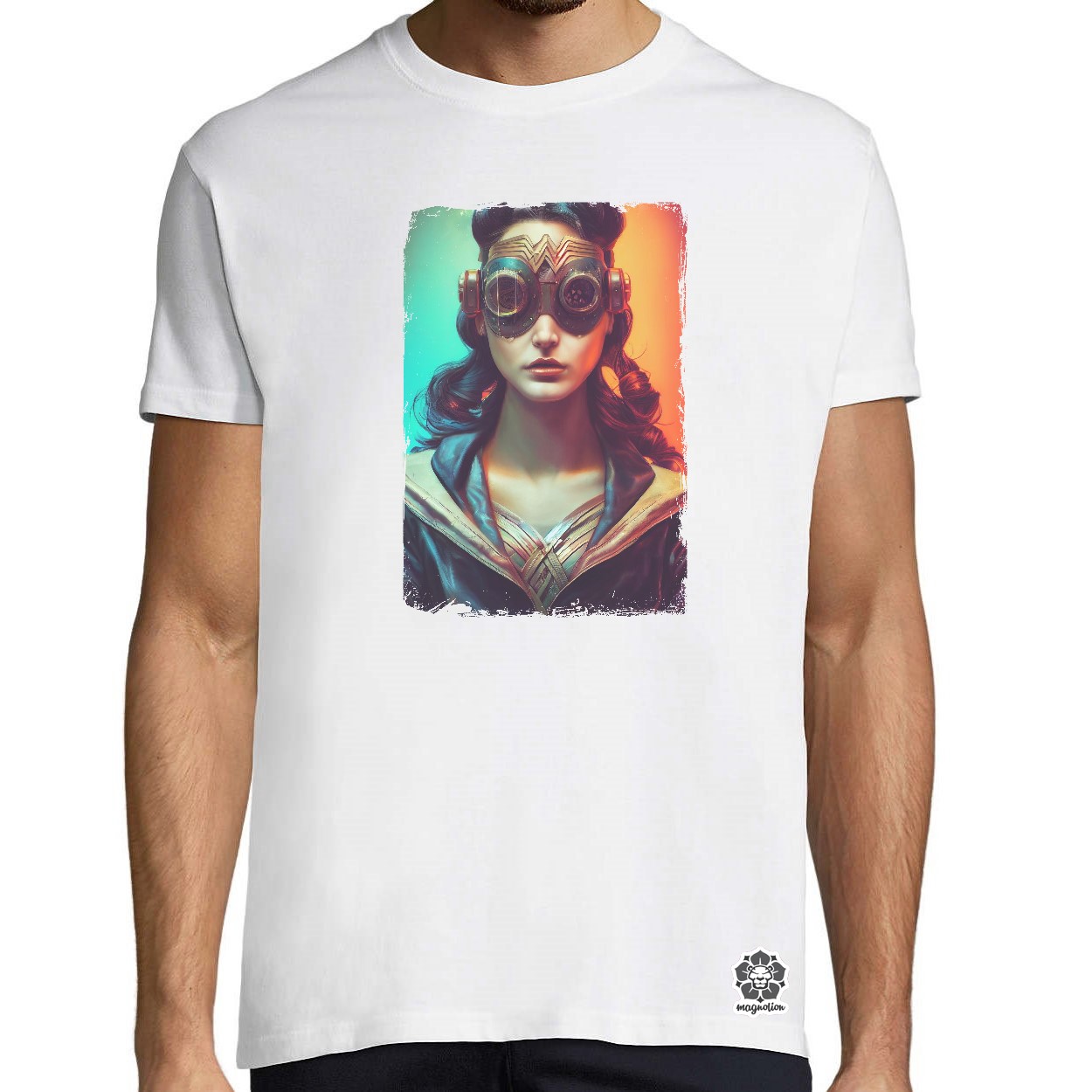 Steampunk Csodanő portré v1 egyedi póló 