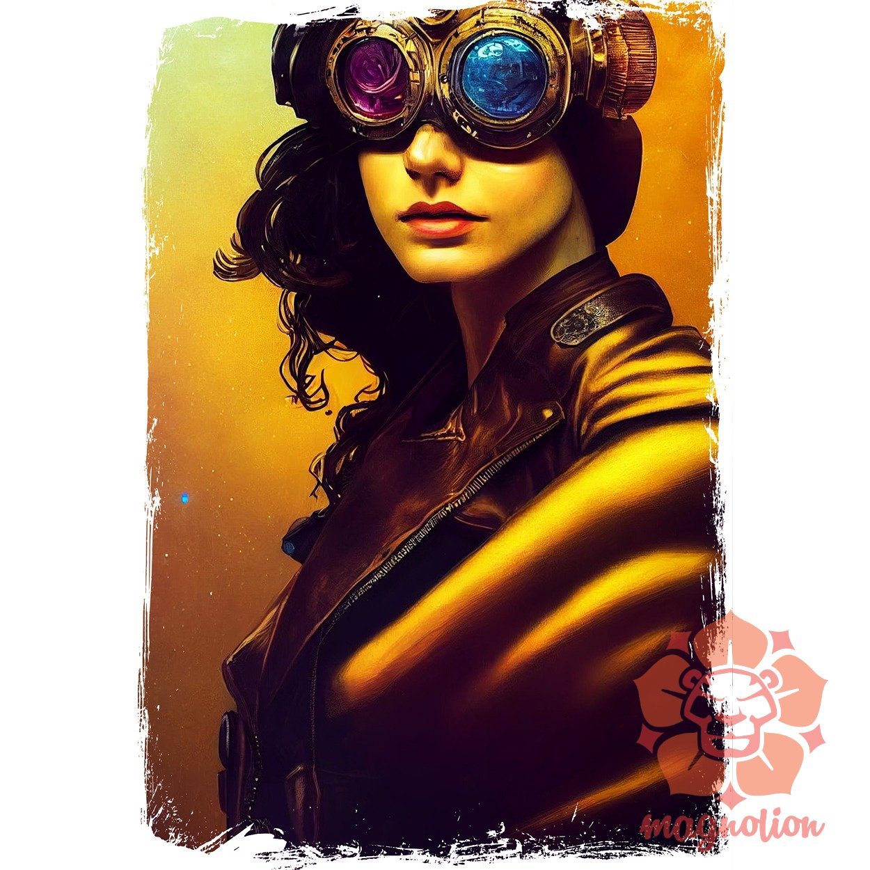 Steampunk Csodanő portré v2 egyedi póló 
