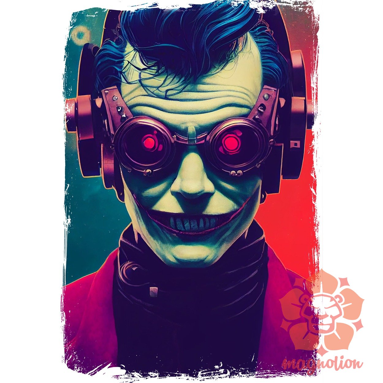 Steampunk Joker portré egyedi póló 