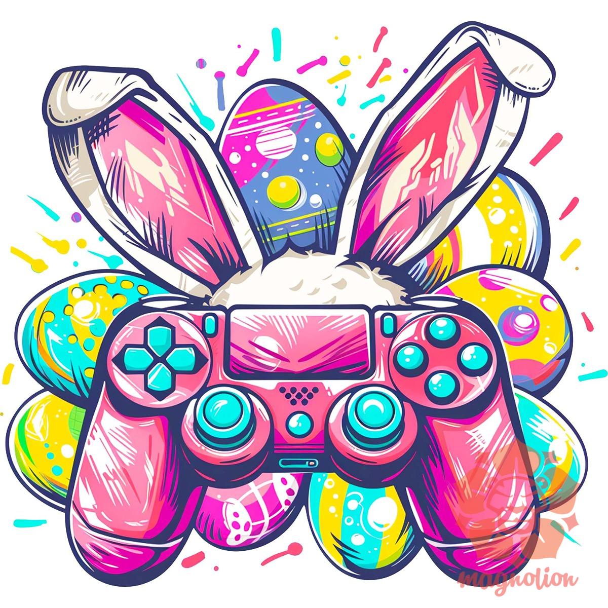 Gamer nyuszi v1 egyedi póló 