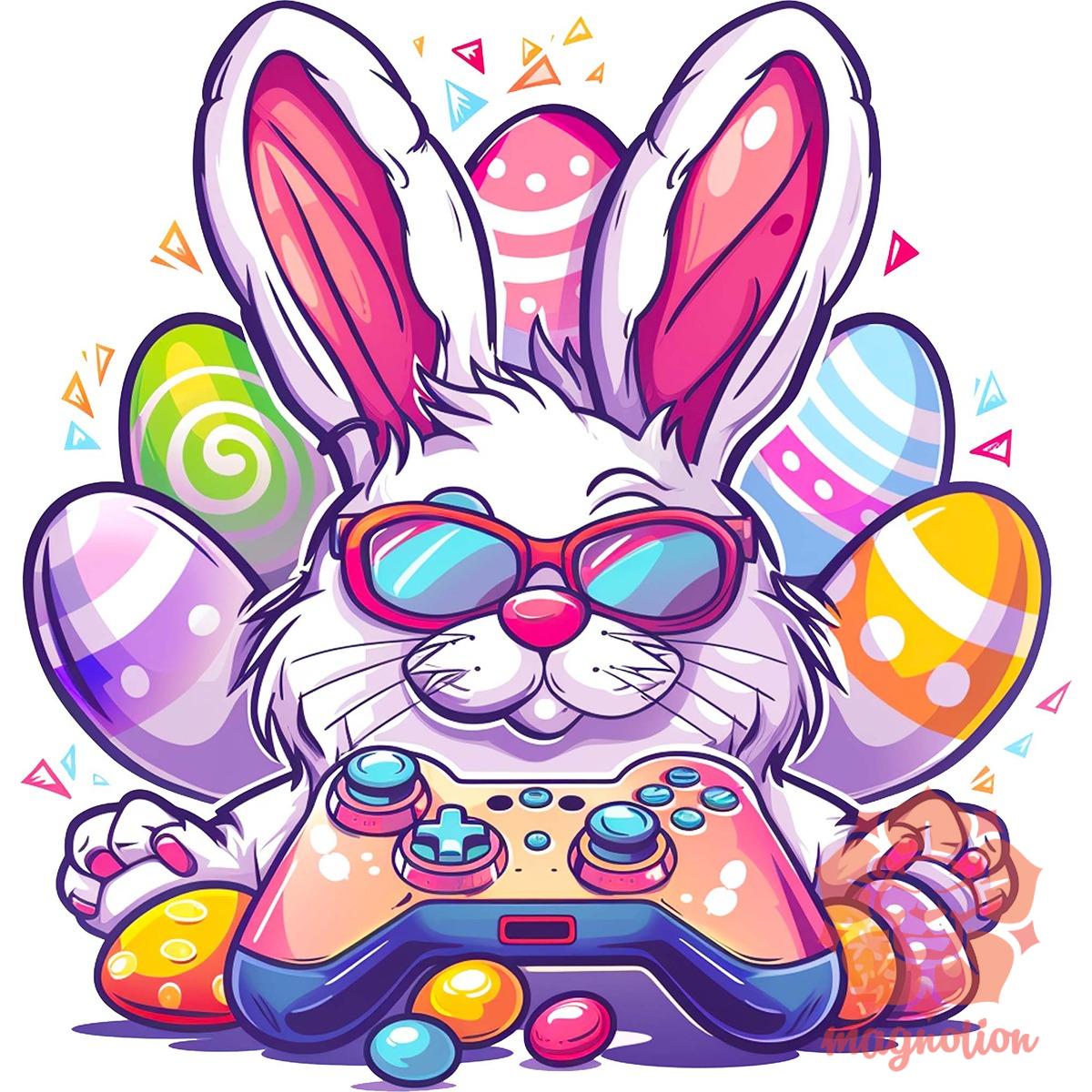 Gamer nyuszi v4 egyedi póló 