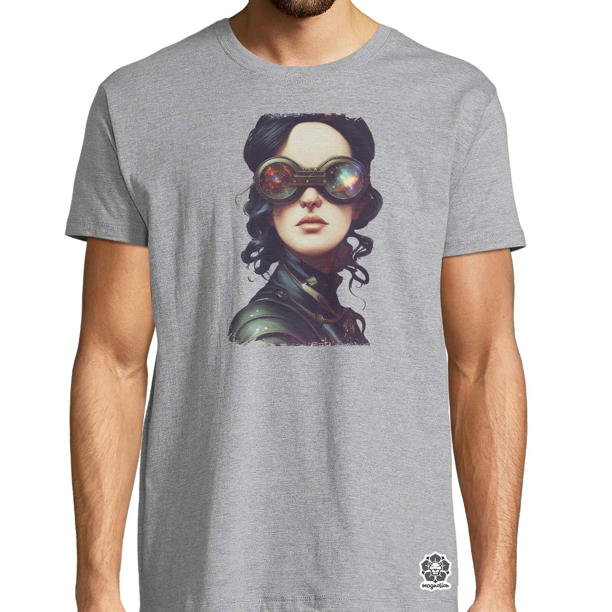 Steampunk Yennefer portré egyedi póló 