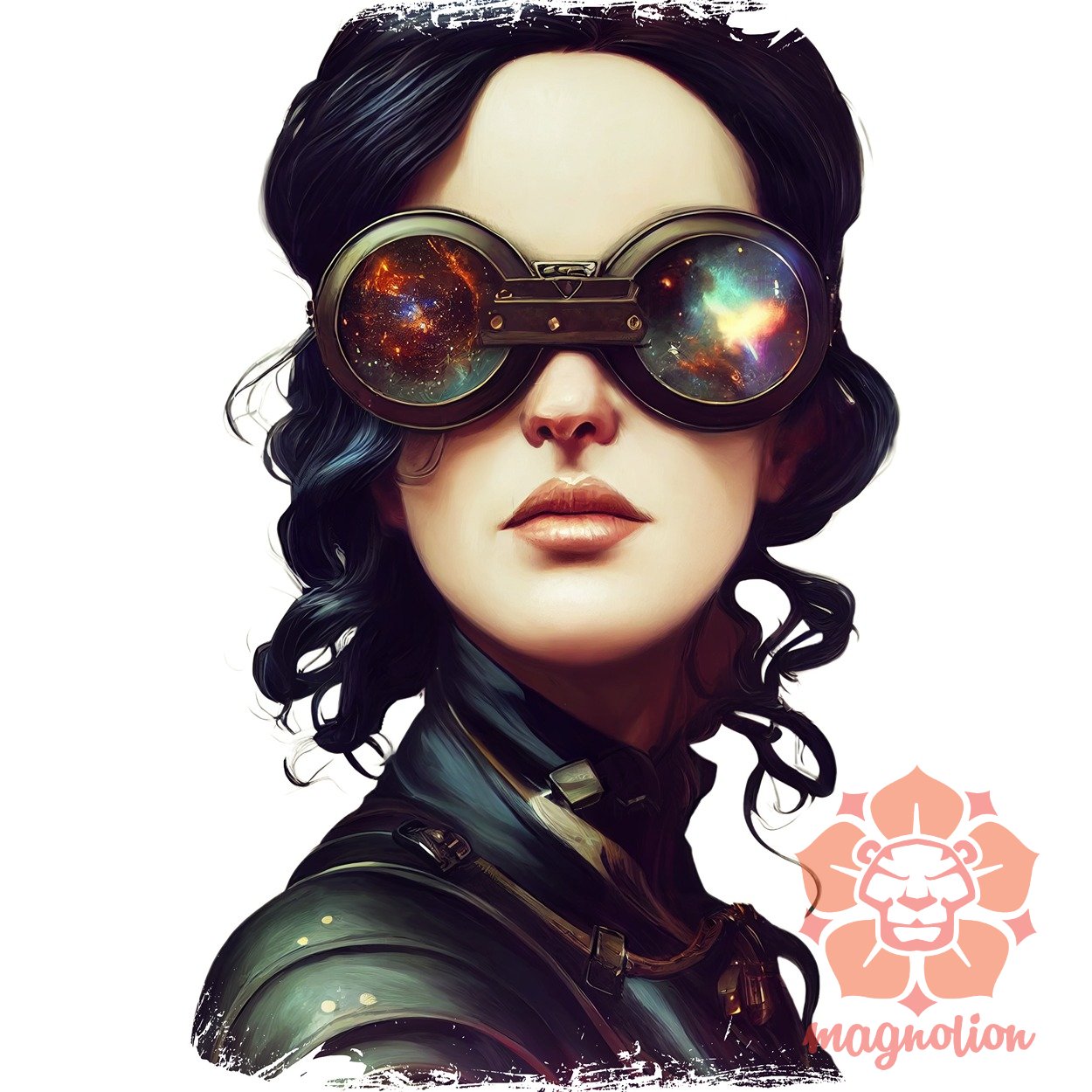 Steampunk Yennefer portré egyedi póló 
