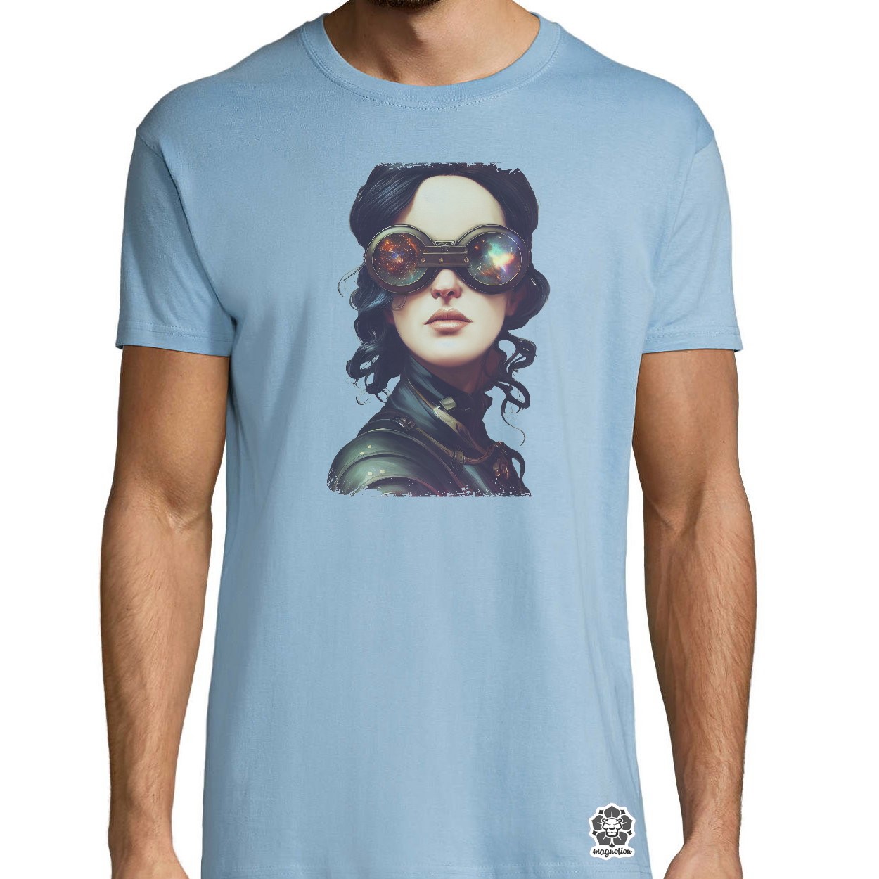 Steampunk Yennefer portré egyedi póló 