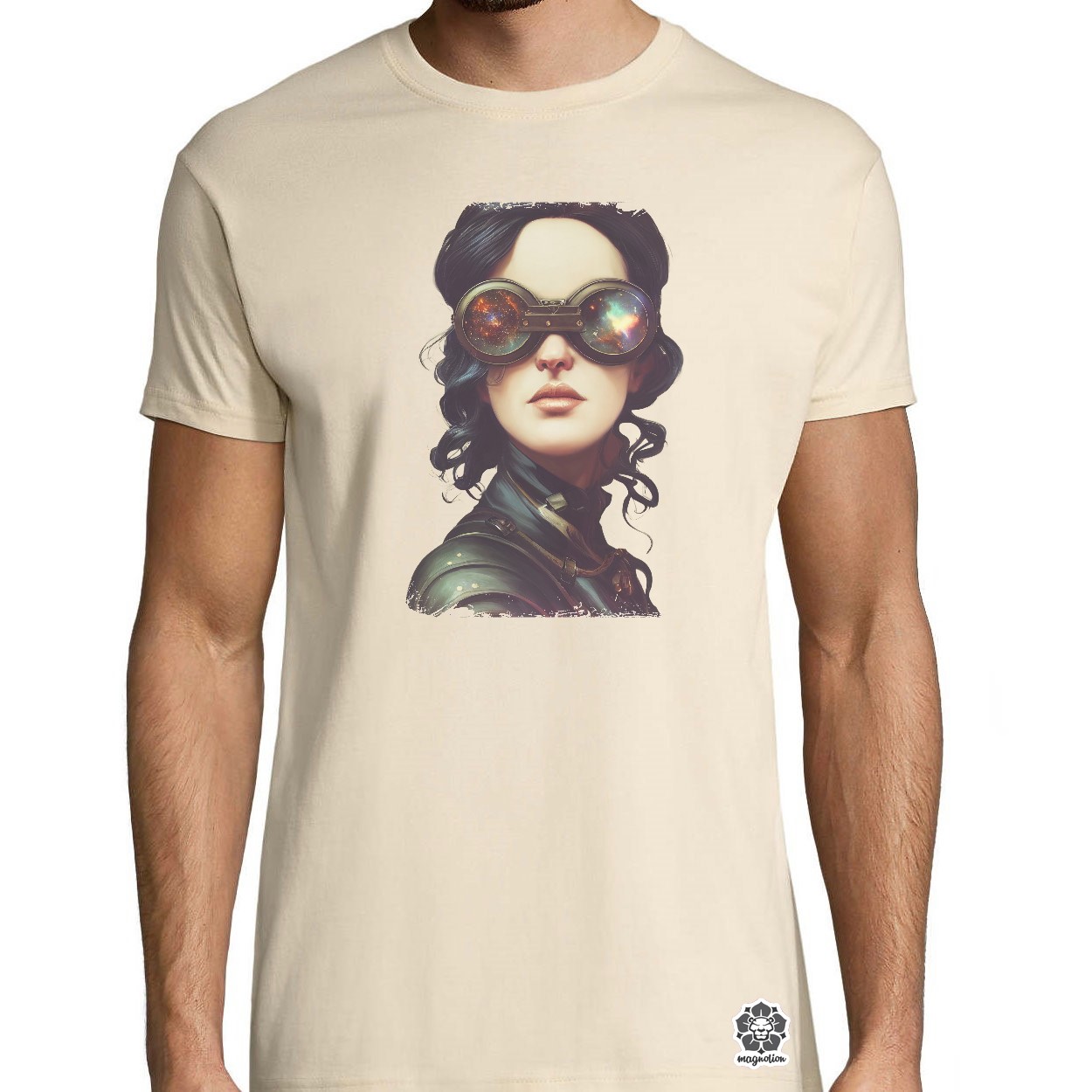 Steampunk Yennefer portré egyedi póló 