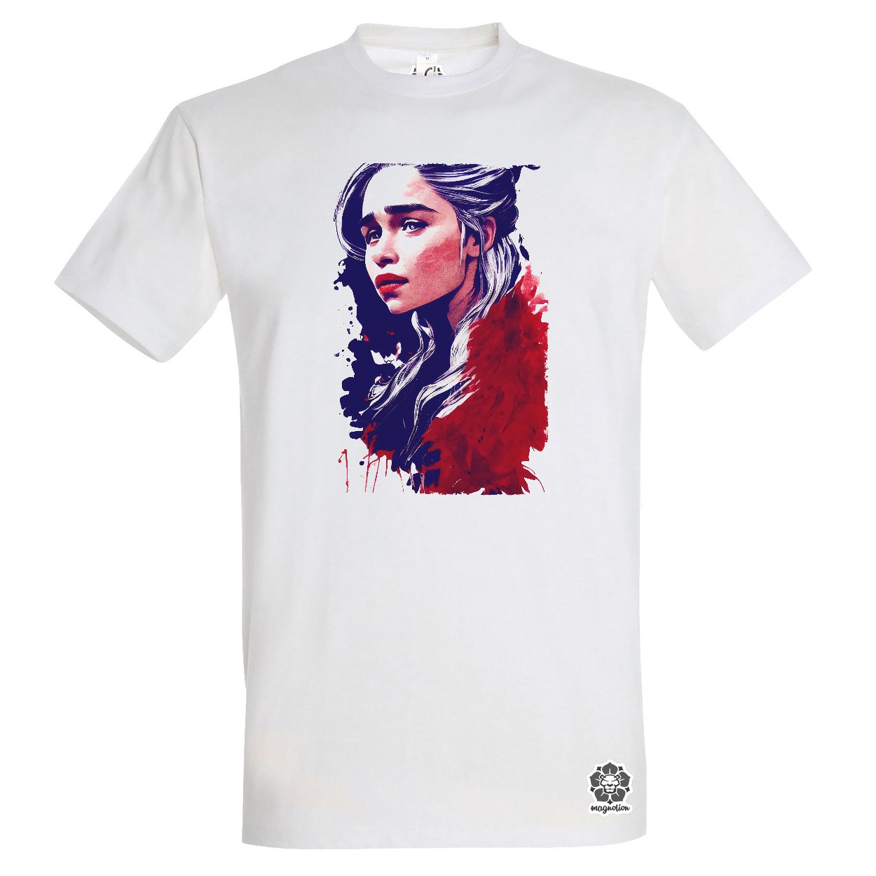 Fekete-piros Daenerys Targaryen rajz v1 egyedi póló 