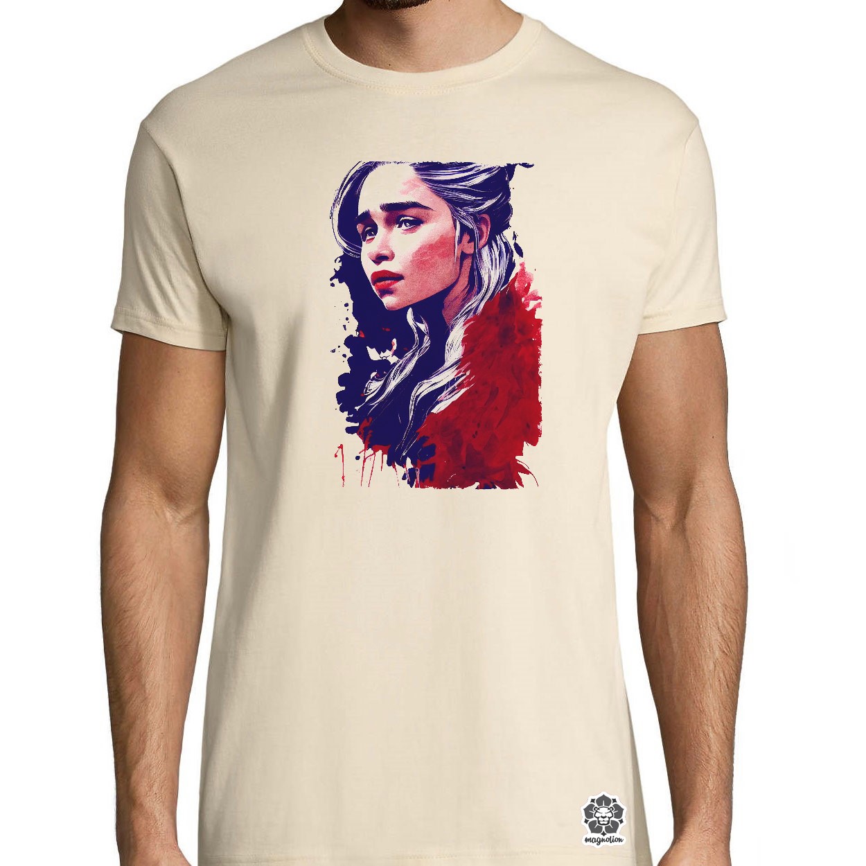 Fekete-piros Daenerys Targaryen rajz v1 egyedi póló 