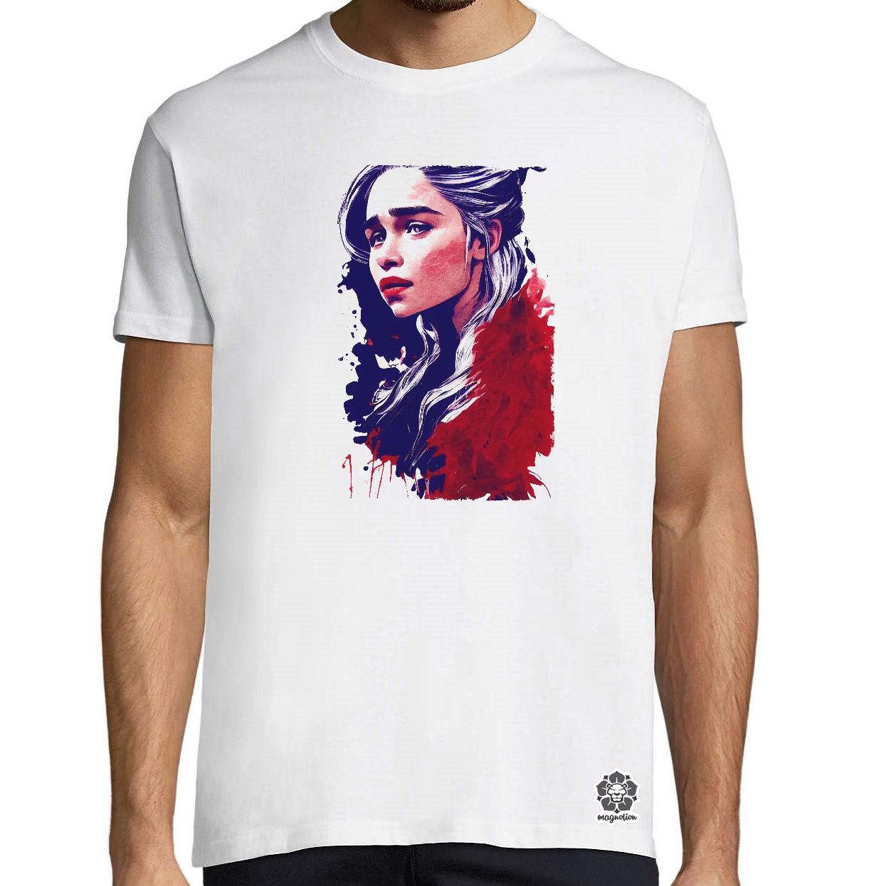 Fekete-piros Daenerys Targaryen rajz v1 egyedi póló 