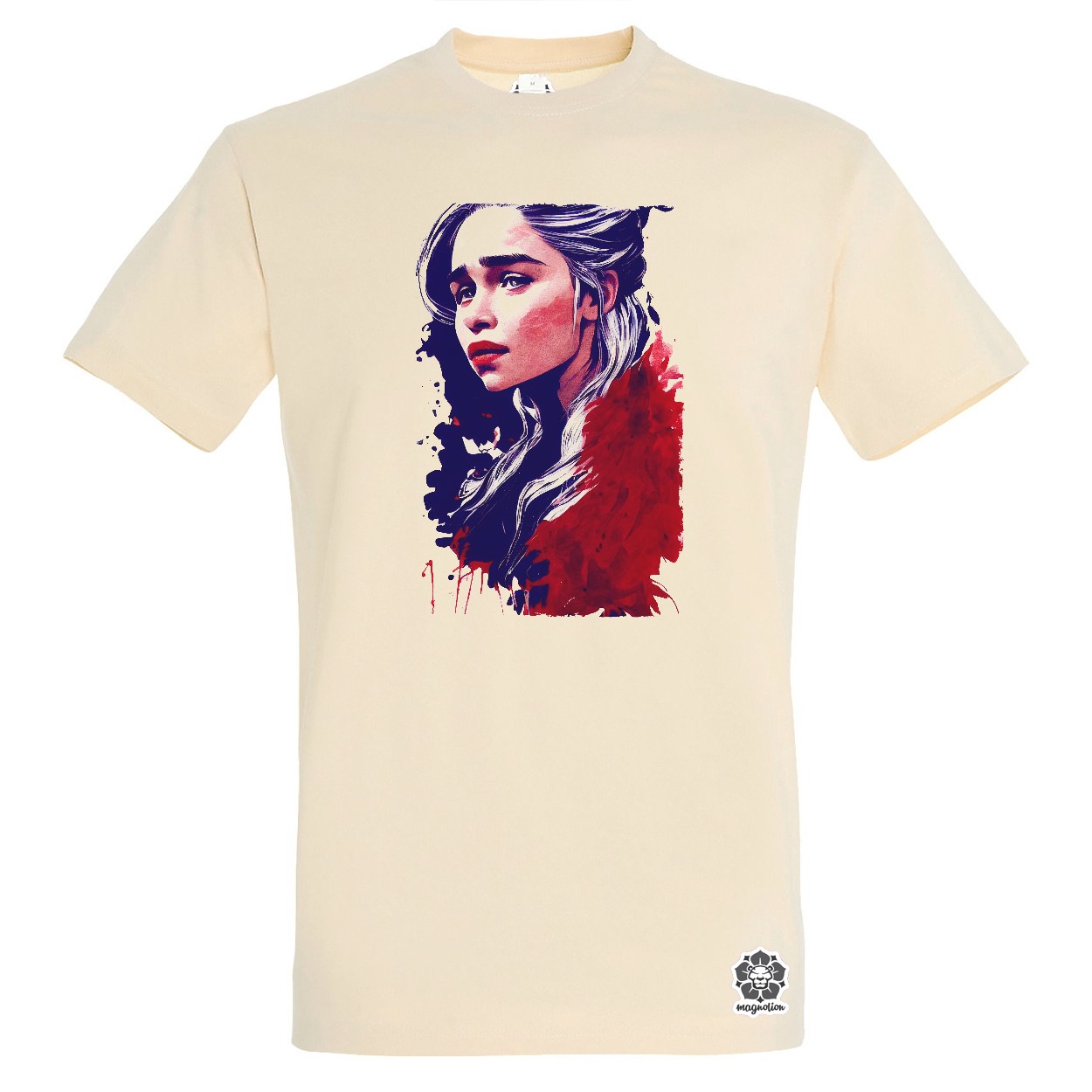 Fekete-piros Daenerys Targaryen rajz v1 egyedi póló 