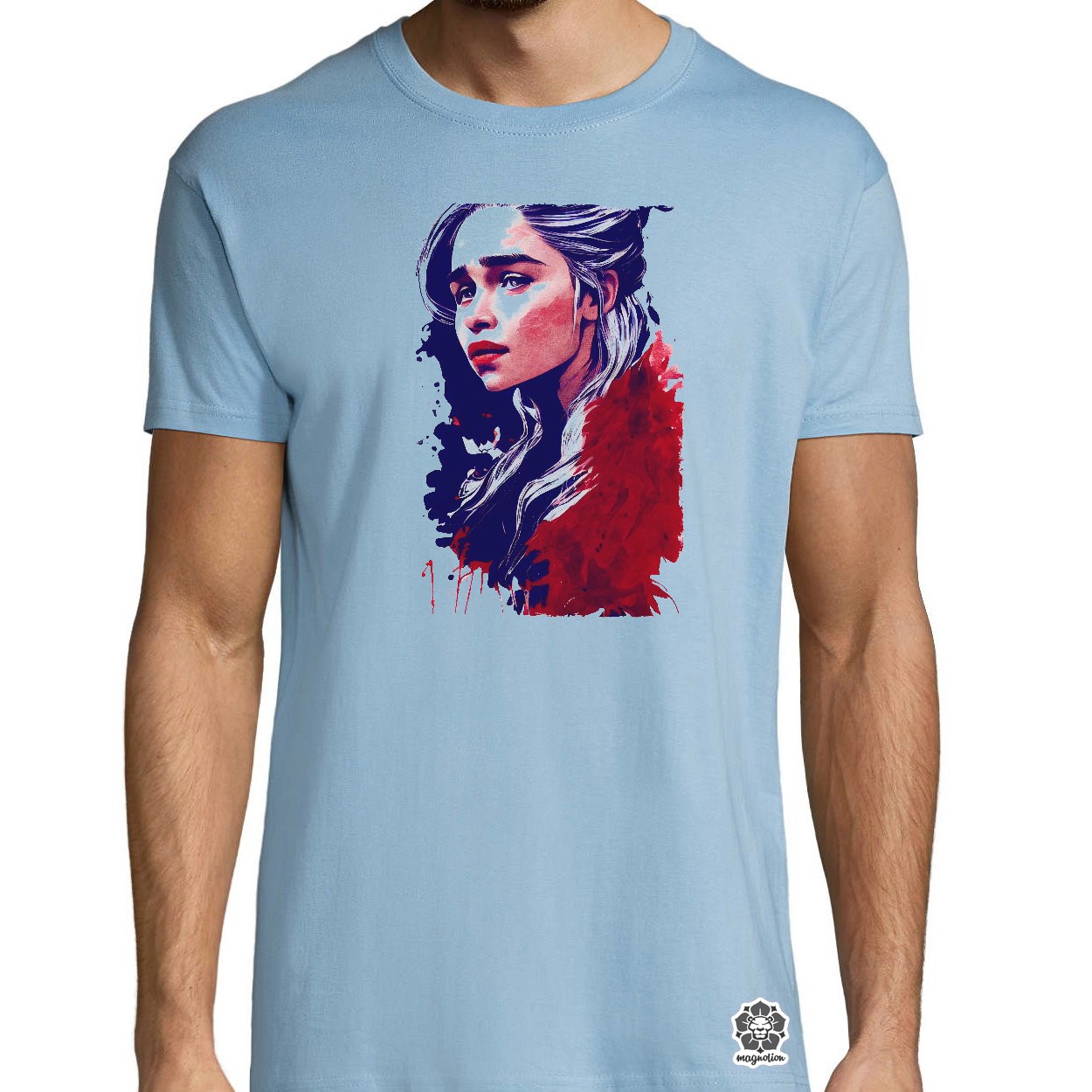 Fekete-piros Daenerys Targaryen rajz v1 egyedi póló 