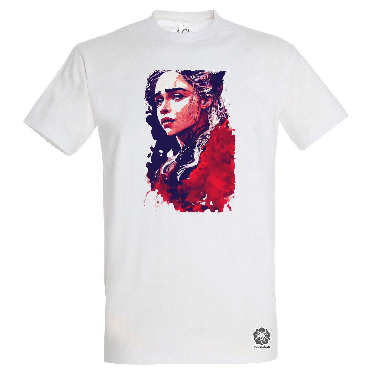 Fekete-piros Daenerys Targaryen rajz v2 egyedi póló 