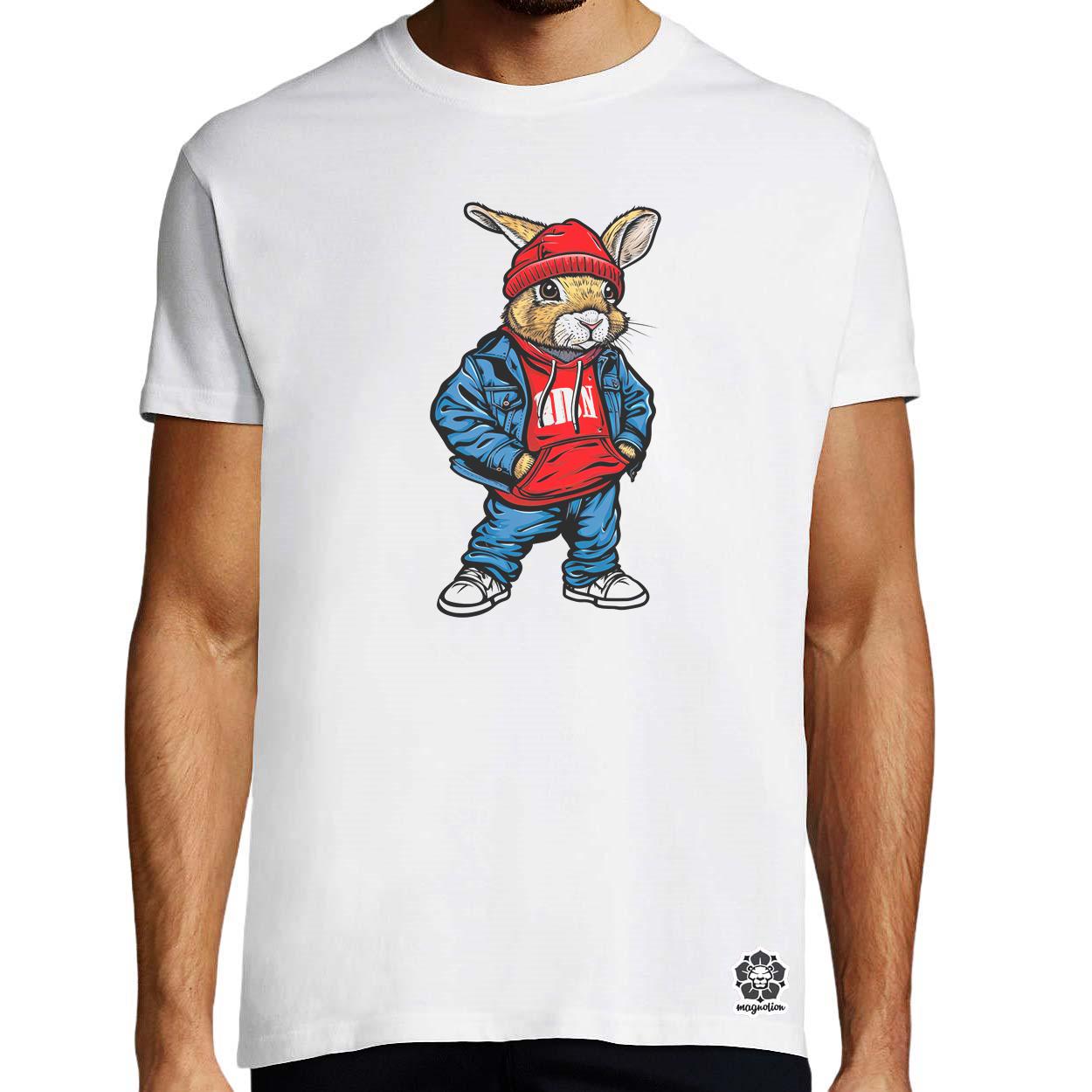 Hip Hop nyuszi v16 egyedi póló 