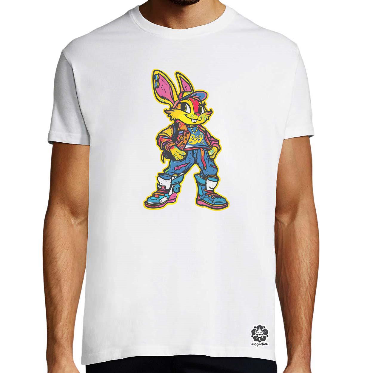Hip Hop nyuszi v19 egyedi póló 