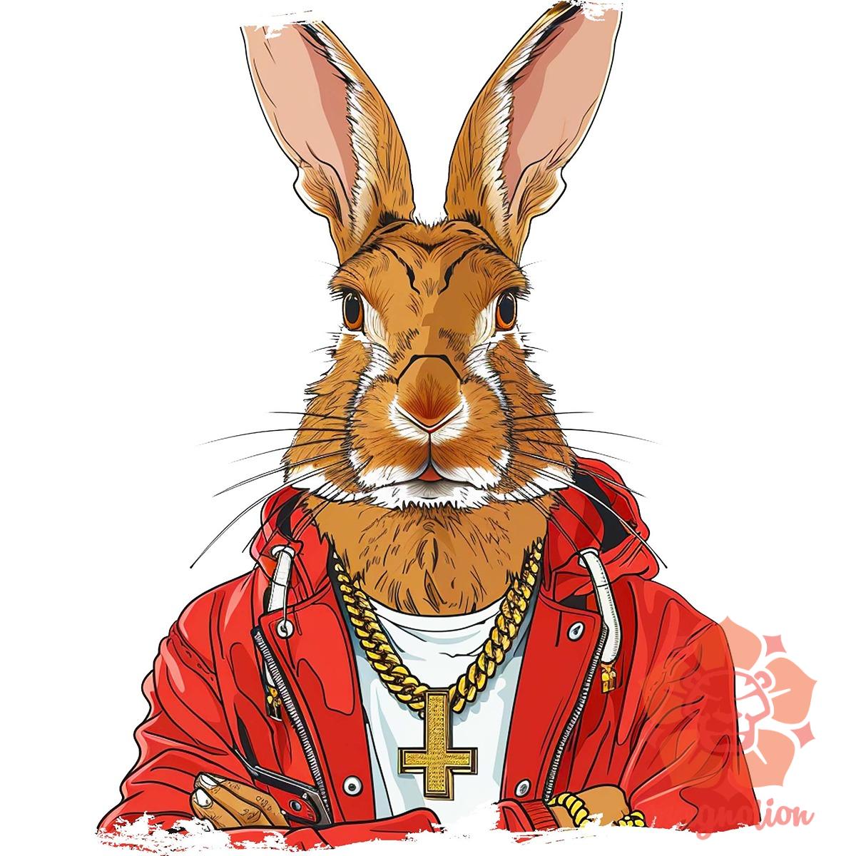 Hip Hop nyuszi v21 egyedi póló 