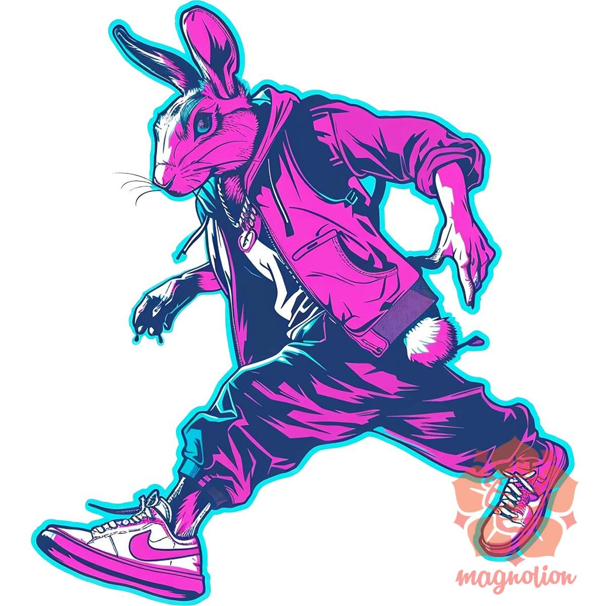 Hip Hop nyuszi v3 egyedi póló 