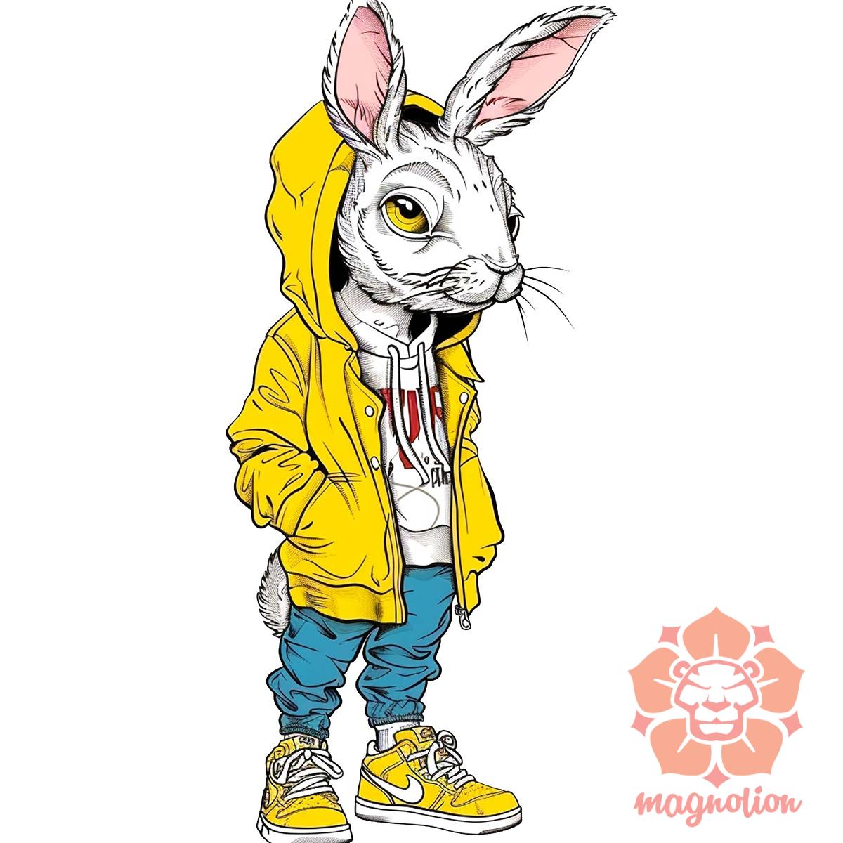 Hip Hop nyuszi v6 egyedi póló 