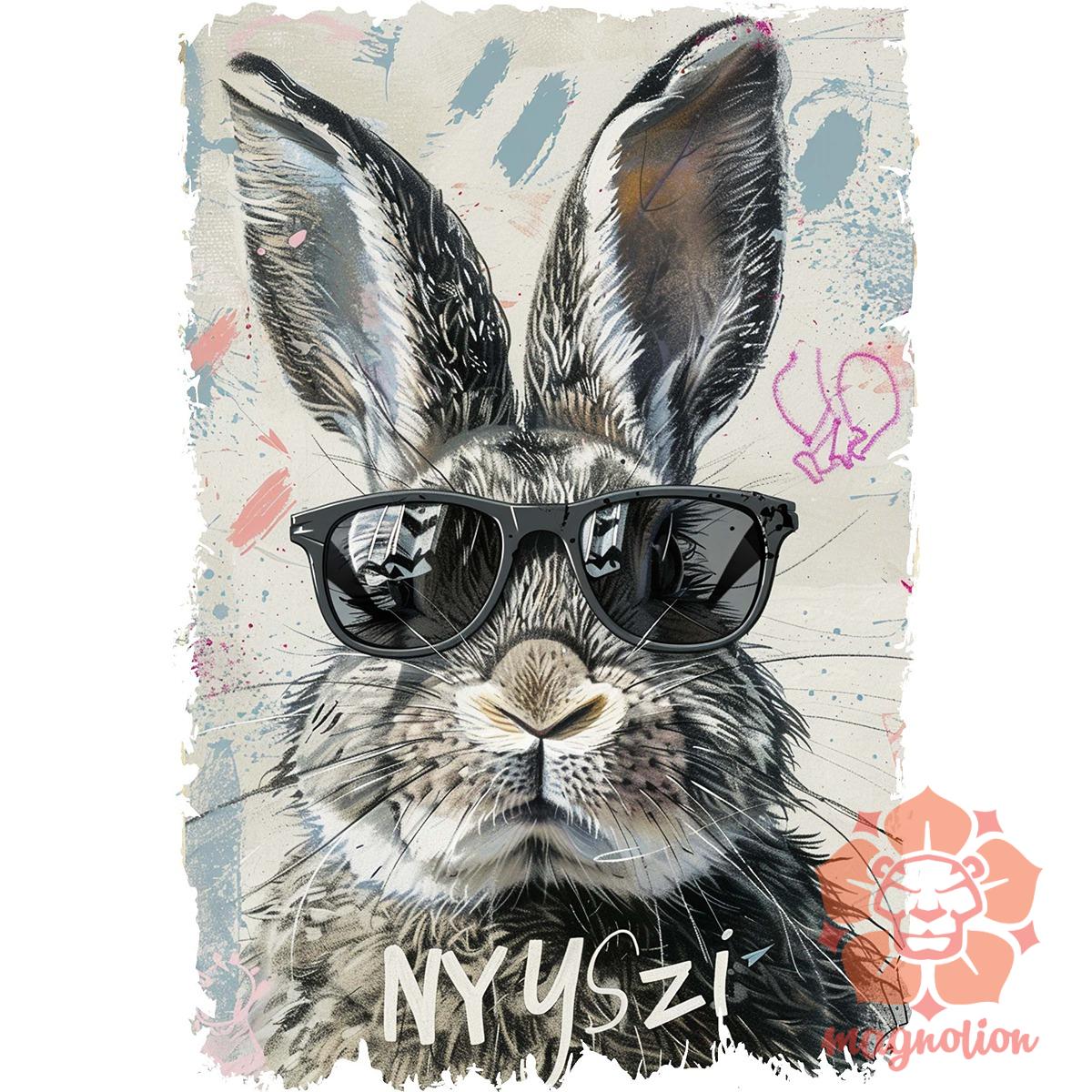 Retró nyuszi v16 egyedi póló 