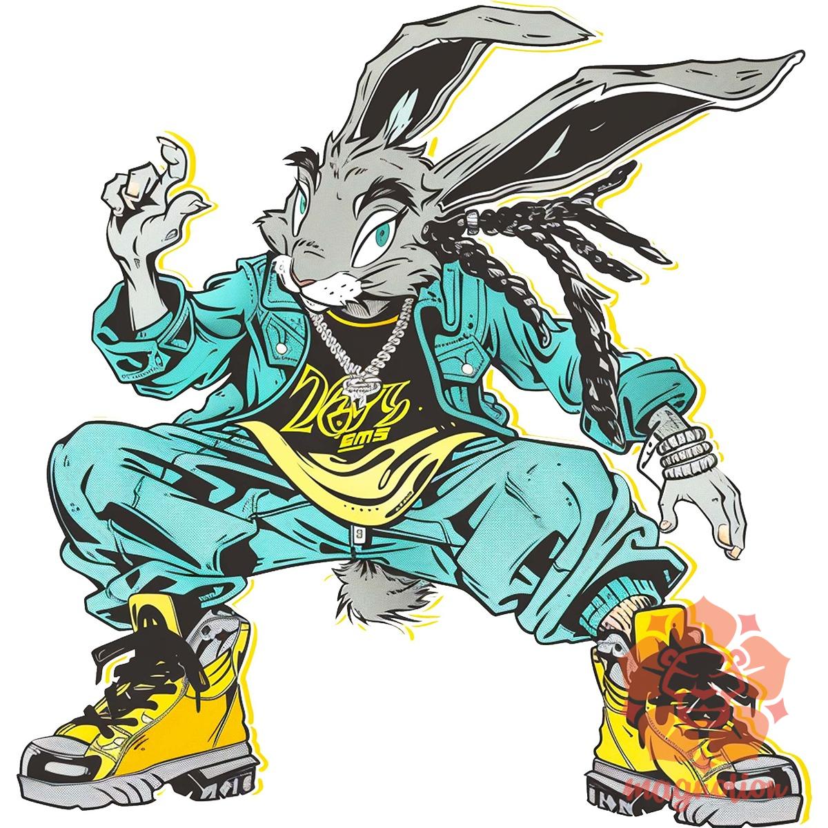 Hip Hop nyuszi v10 egyedi  pulóver 