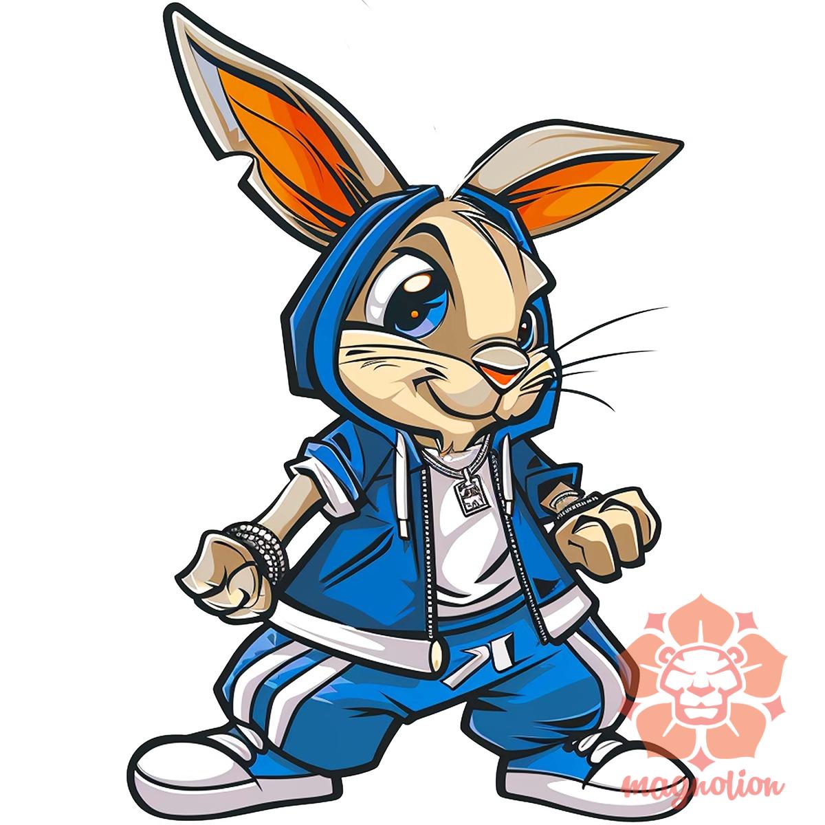 Hip Hop nyuszi v13 egyedi  pulóver 