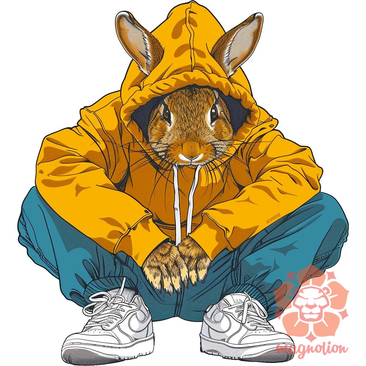 Hip Hop nyuszi v14 egyedi  pulóver 