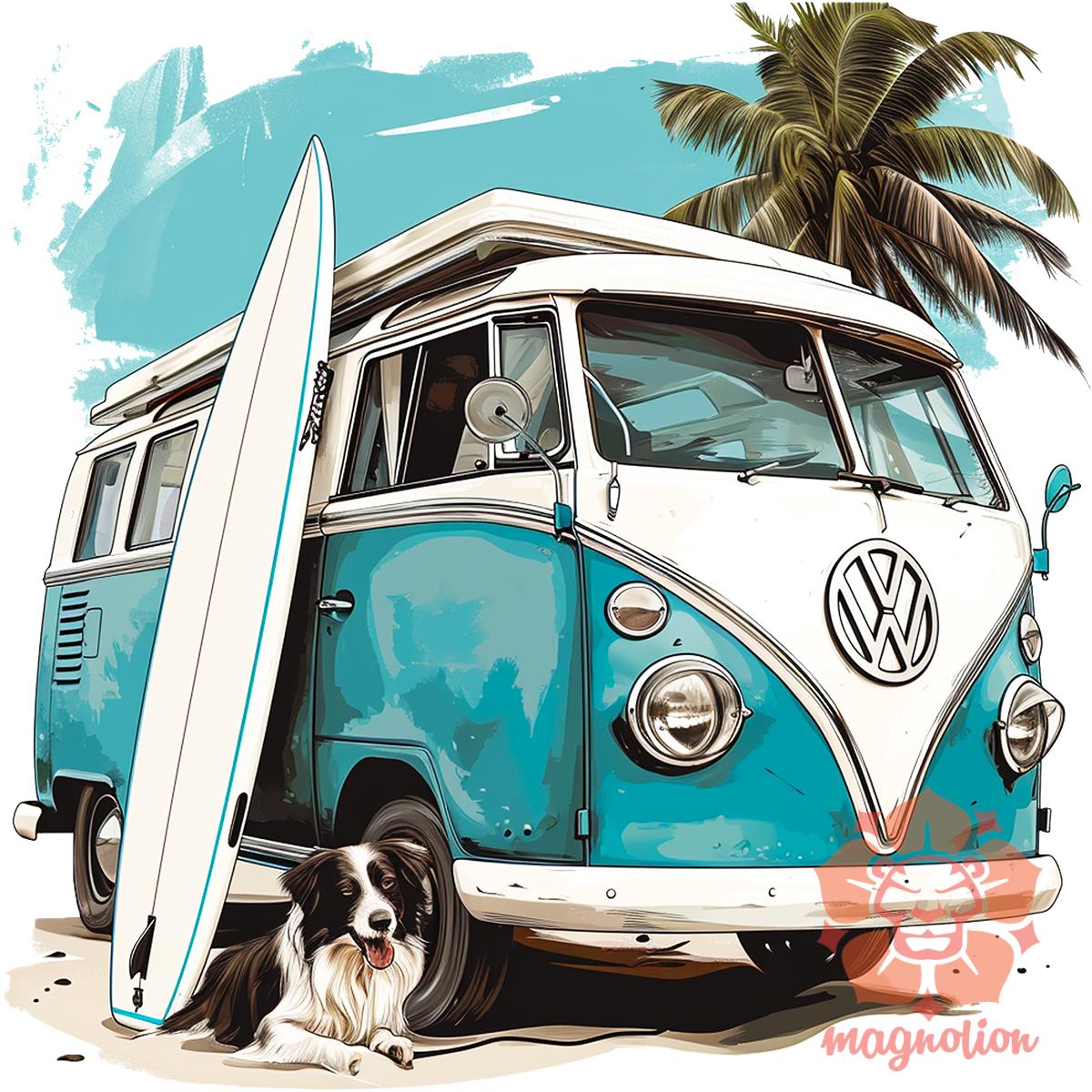 Campervan vibe v3 egyedi póló 