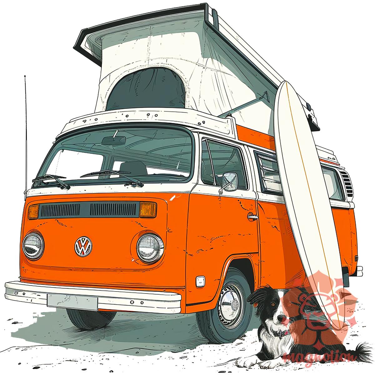 Campervan vibe v5 egyedi póló 