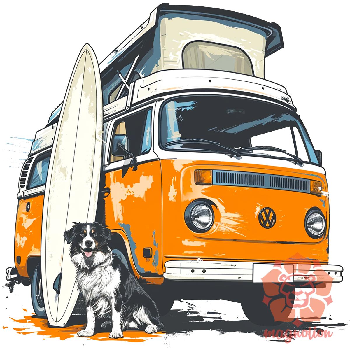 Campervan vibe v6 egyedi póló 