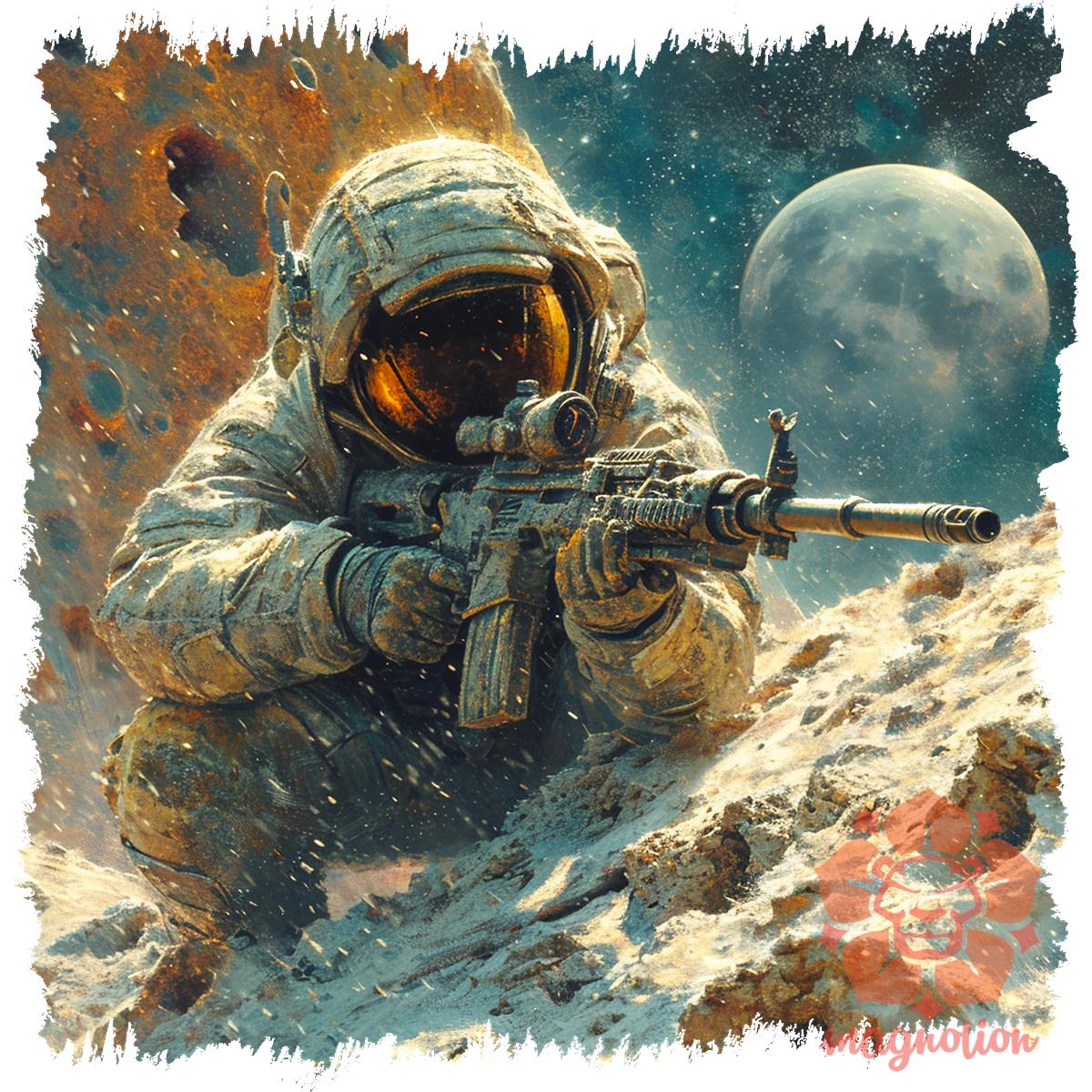 Asztronauta sniper v2 egyedi póló 