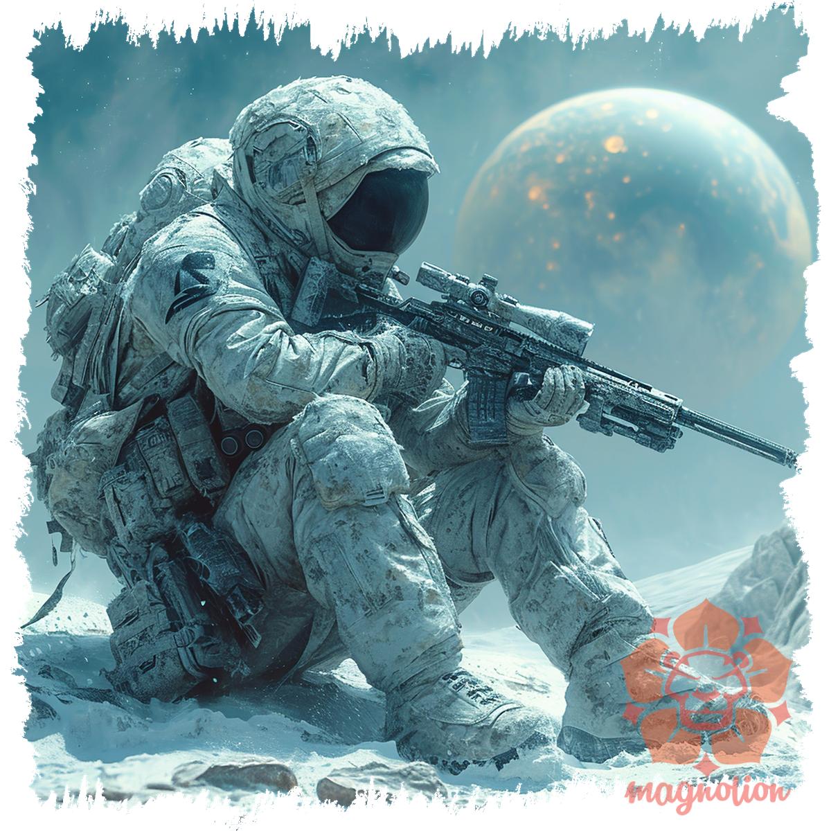 Asztronauta sniper v5 egyedi póló 