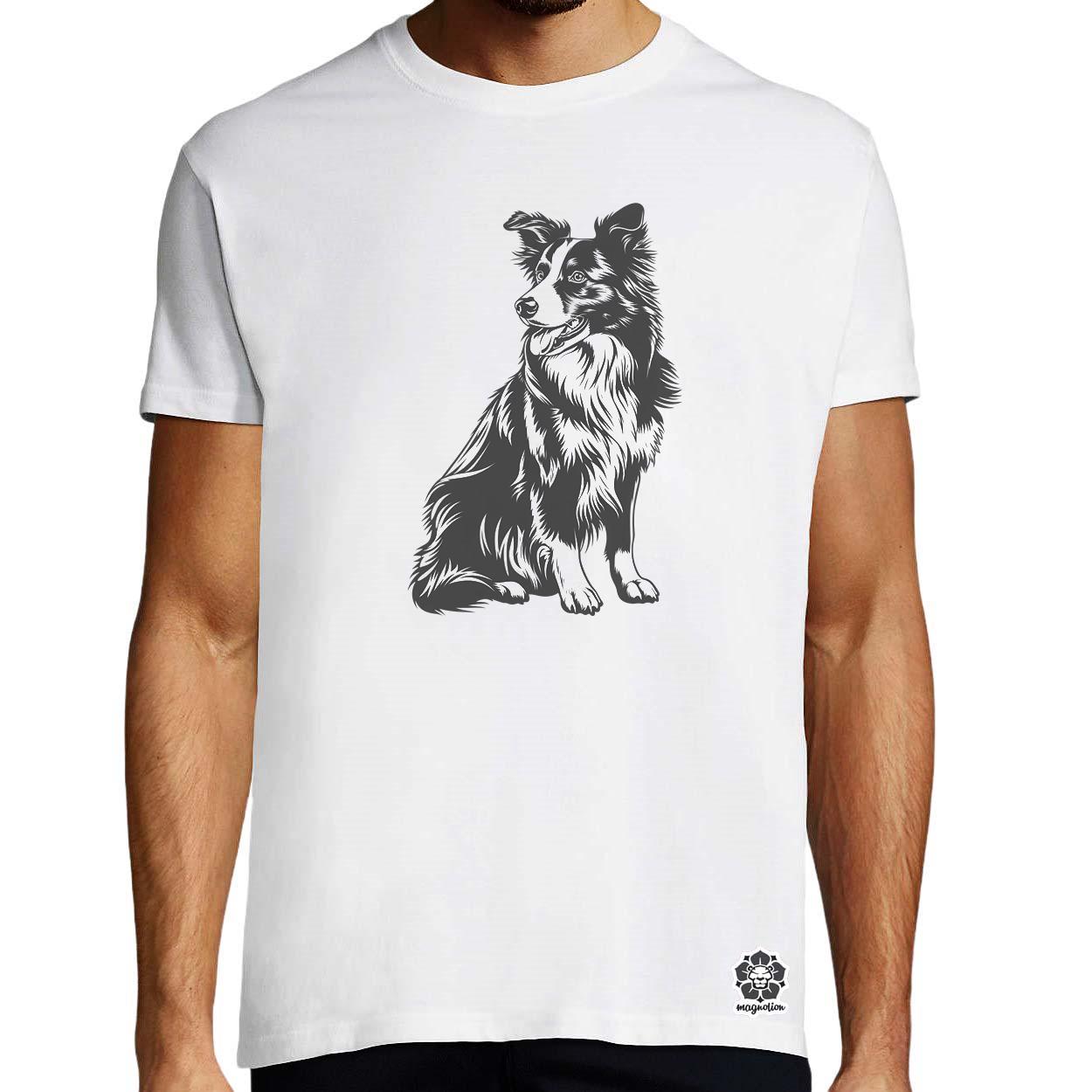 Border collie rajz v6 egyedi póló 