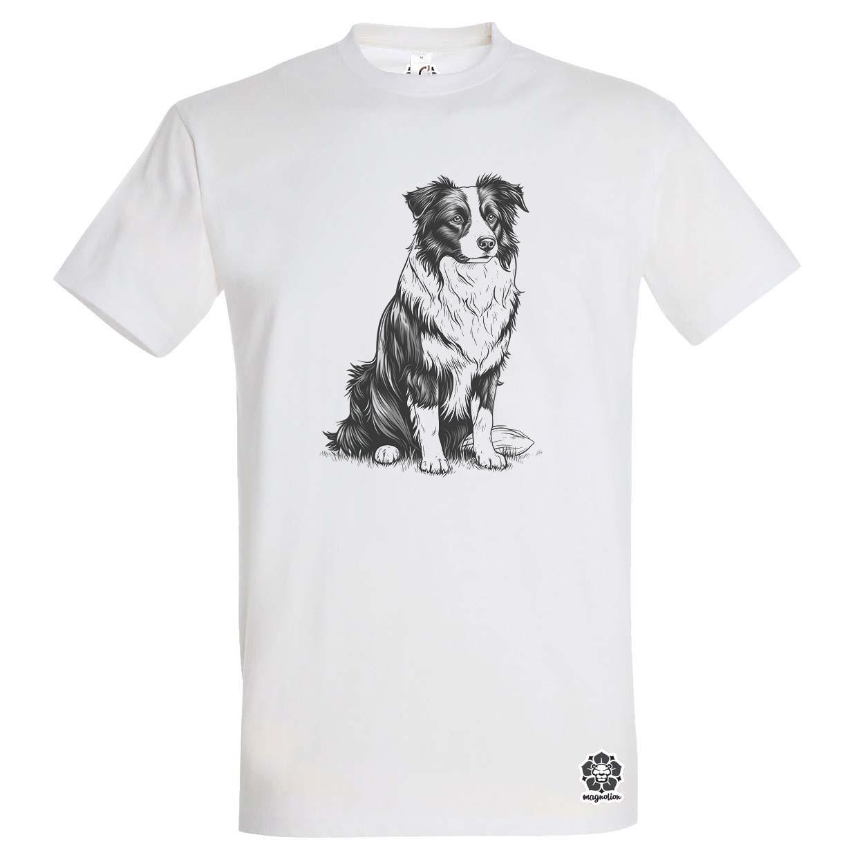 Border collie rajz v7 egyedi póló 