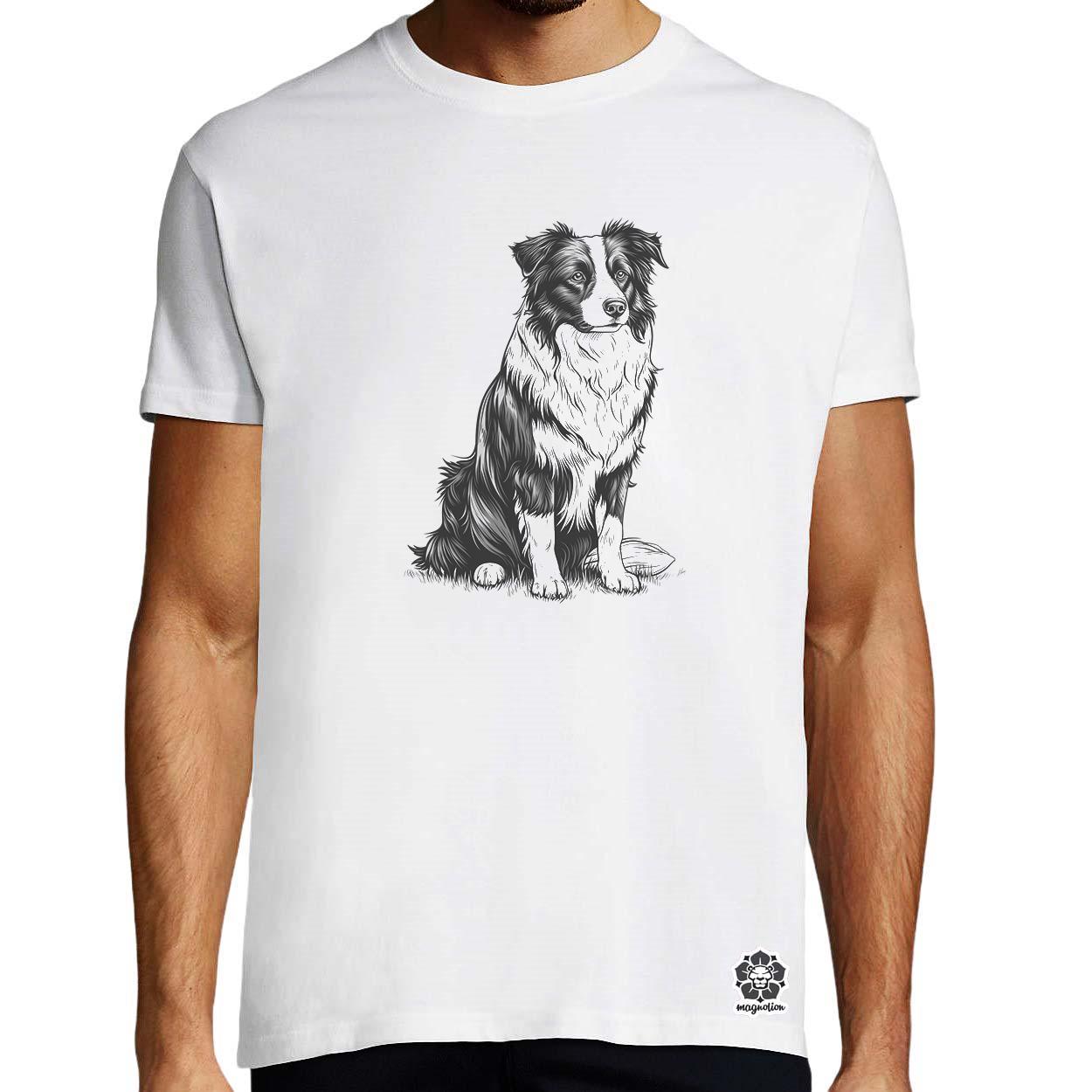 Border collie rajz v7 egyedi póló 