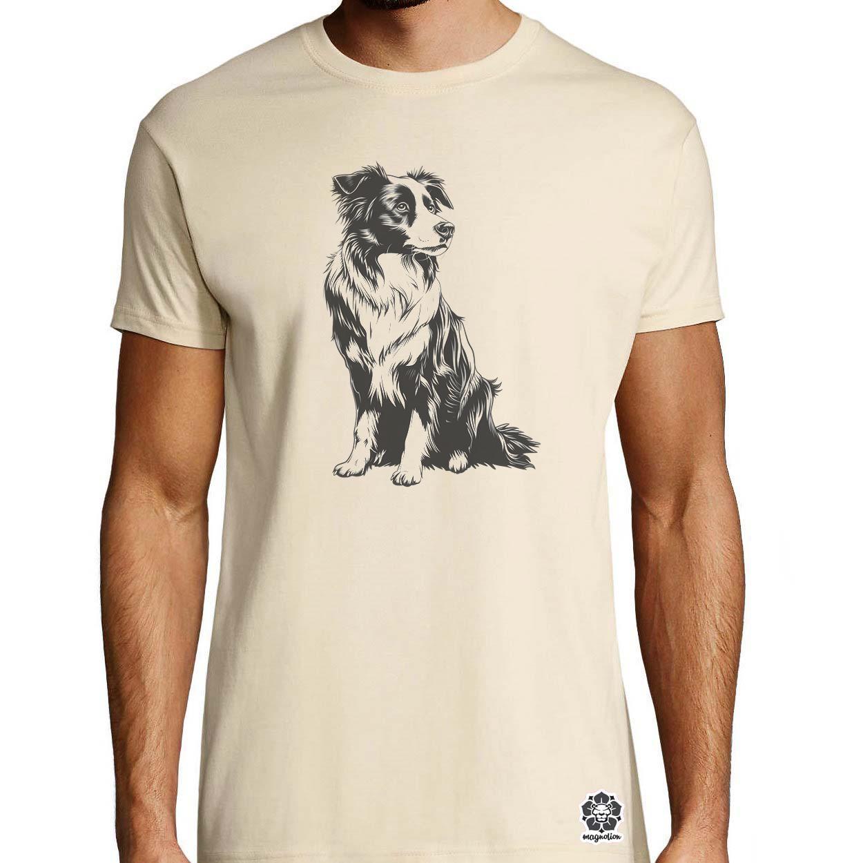 Border collie rajz v8 egyedi póló 