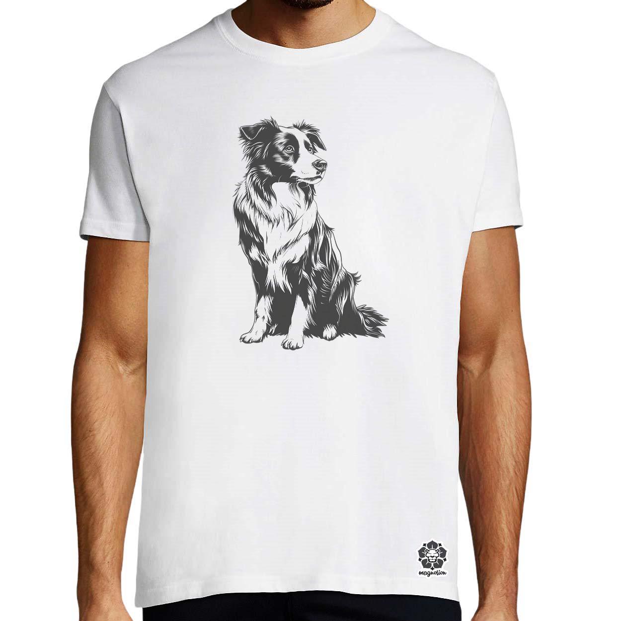 Border collie rajz v8 egyedi póló 