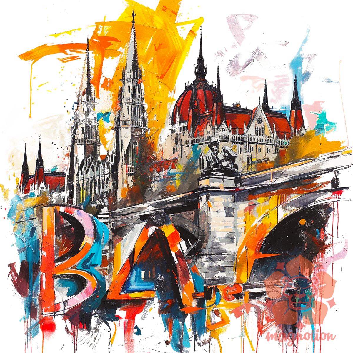 Budapest absztrakt v11 egyedi póló 