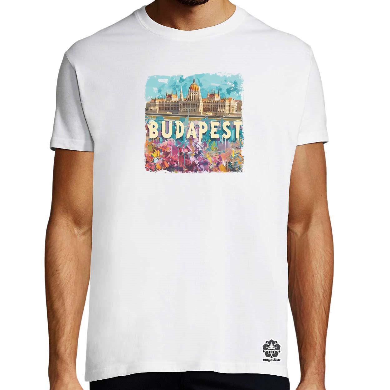 Budapest absztrakt v9 egyedi póló 