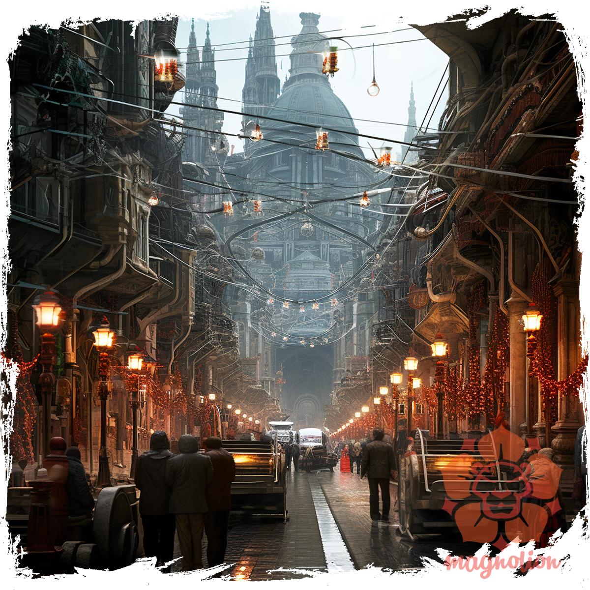 Disztópikus cyberpunk Budapest v11 egyedi póló 
