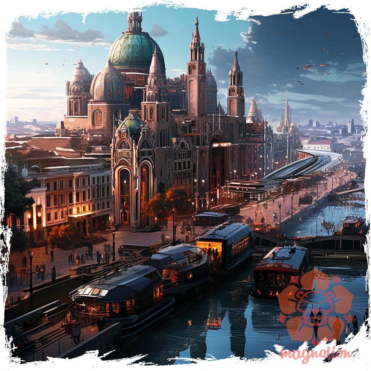 Disztópikus cyberpunk Budapest v15 egyedi póló 