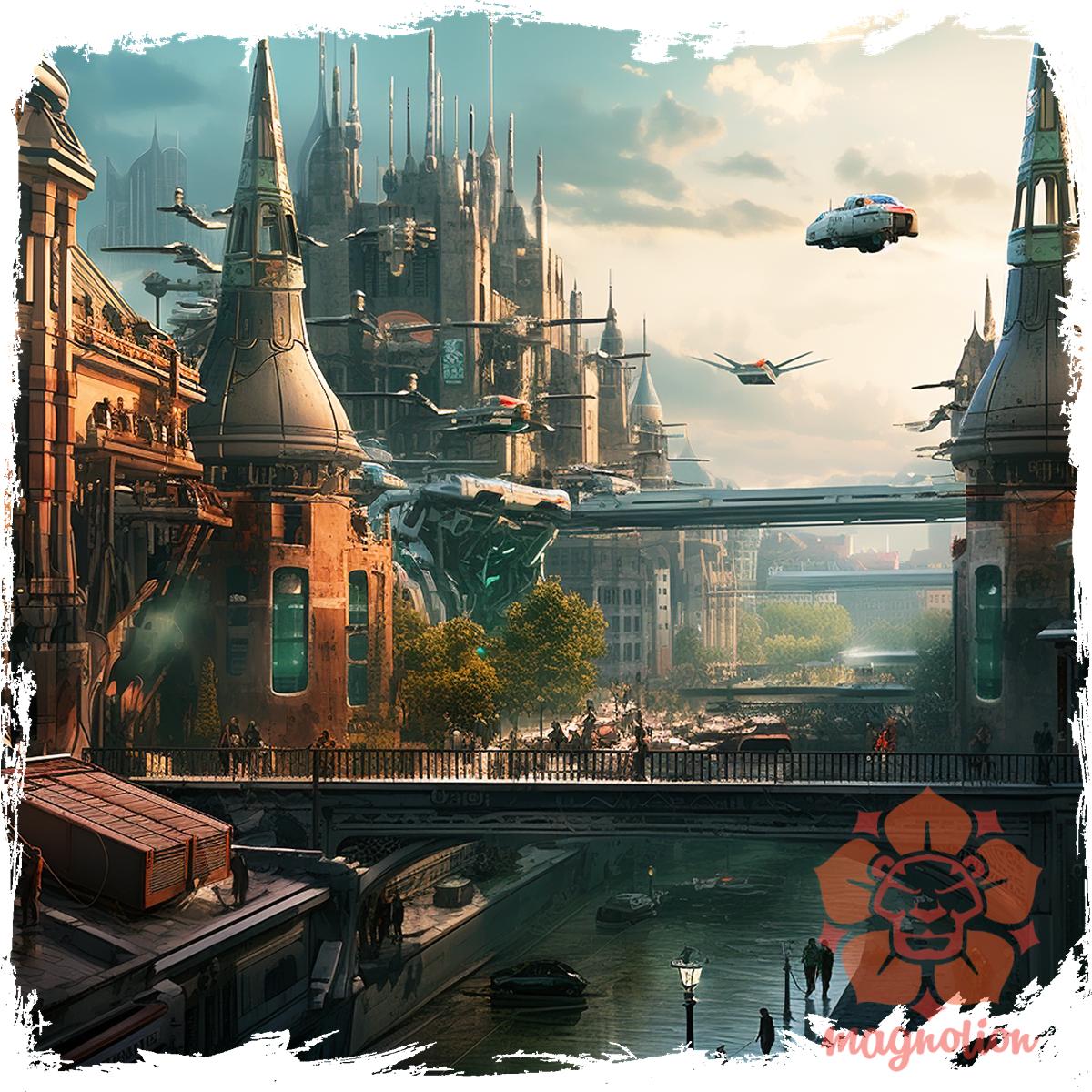 Disztópikus cyberpunk Budapest v3 egyedi póló 