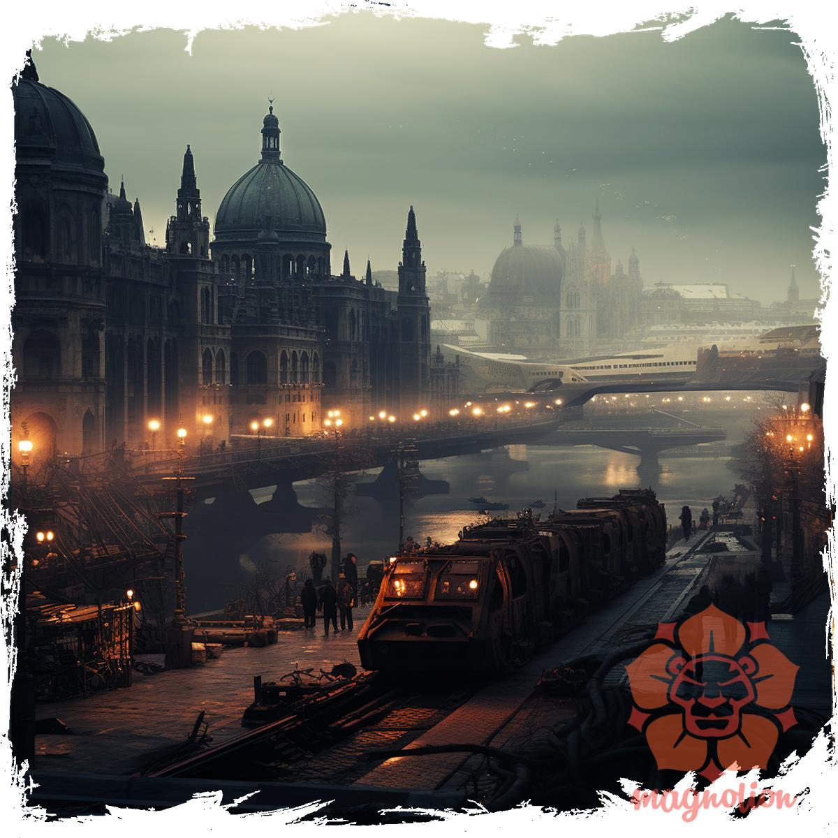 Disztópikus cyberpunk Budapest v6 egyedi póló 