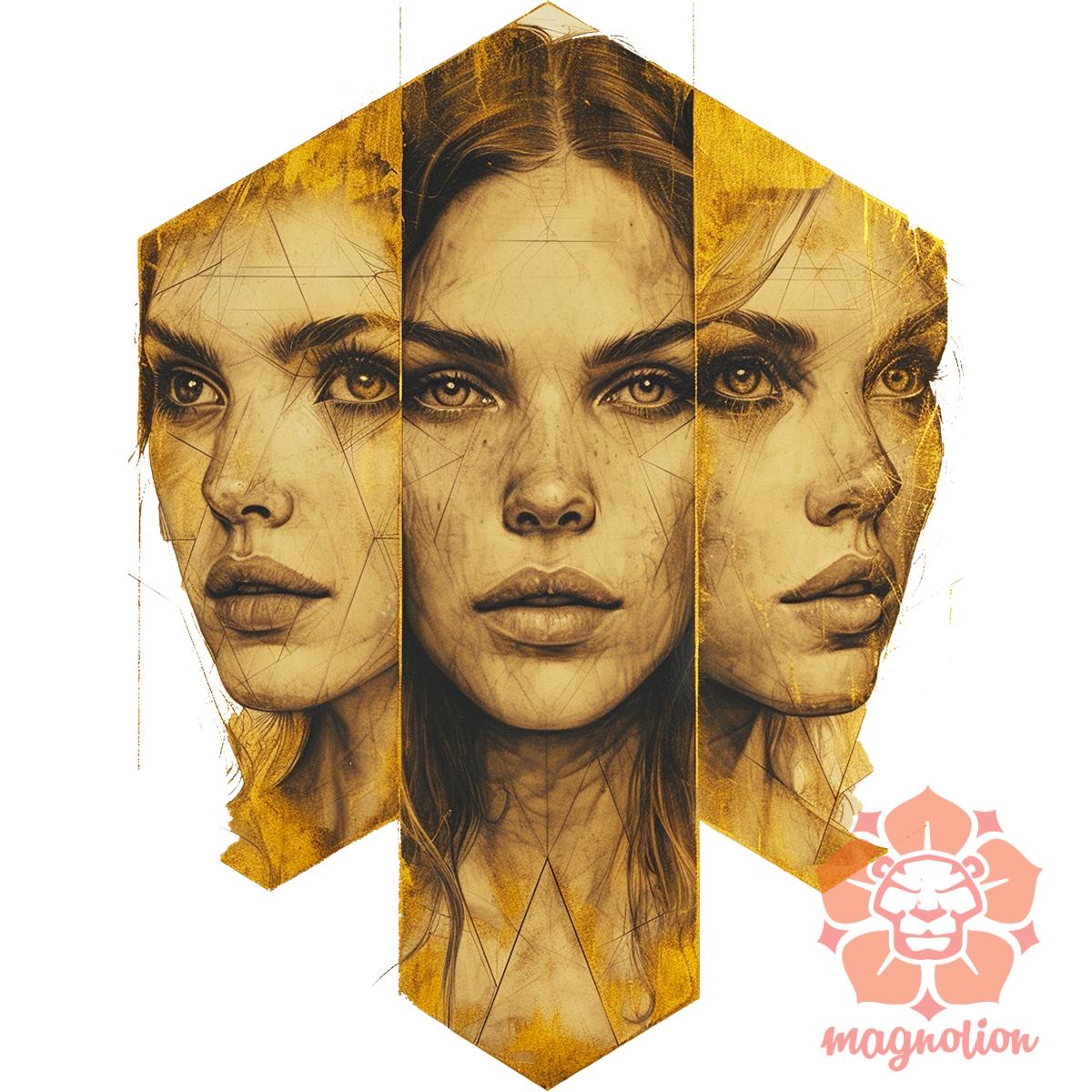 Hexagon arcok v3 egyedi póló 